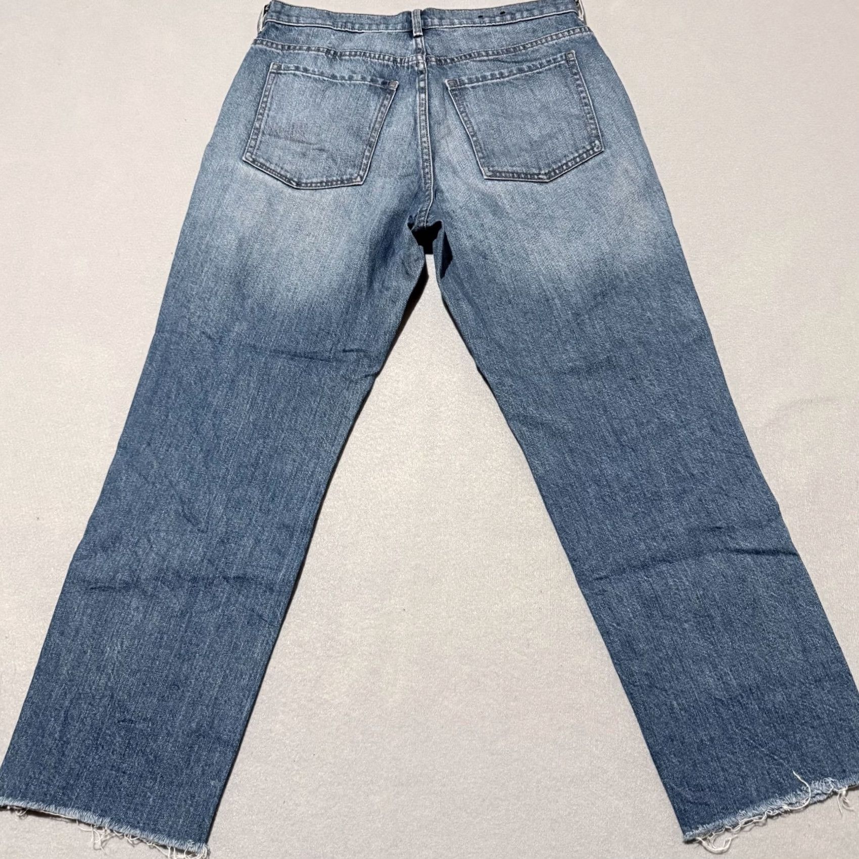 Banana Republic VINTAGE Banana Republic Jeans Women's Blue Denim Frayed Distressed Straight - 27 Size 27" / US 4 / IT 40 - 2 Thumbnail