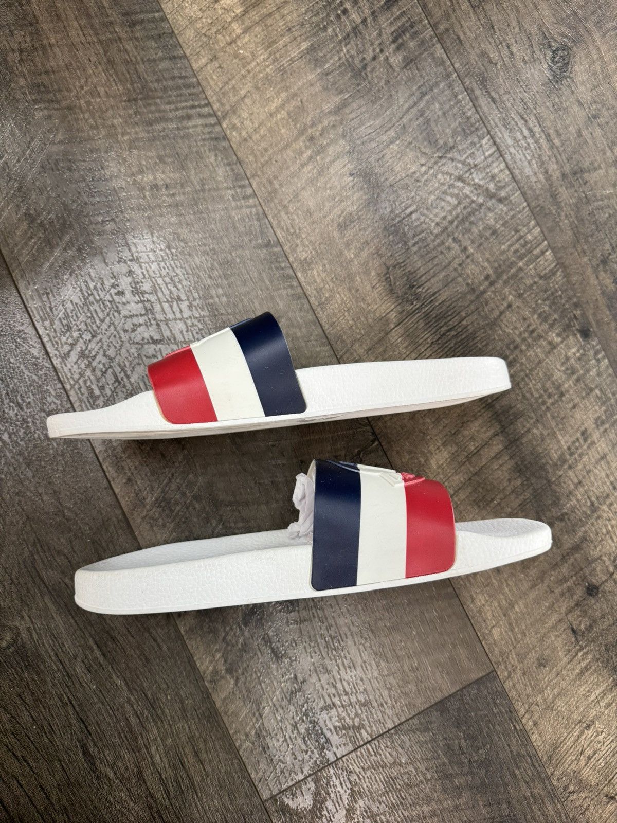 Moncler Rubber Basile Striped Slides White (46) Size US 13 / EU 46 - 4 Thumbnail