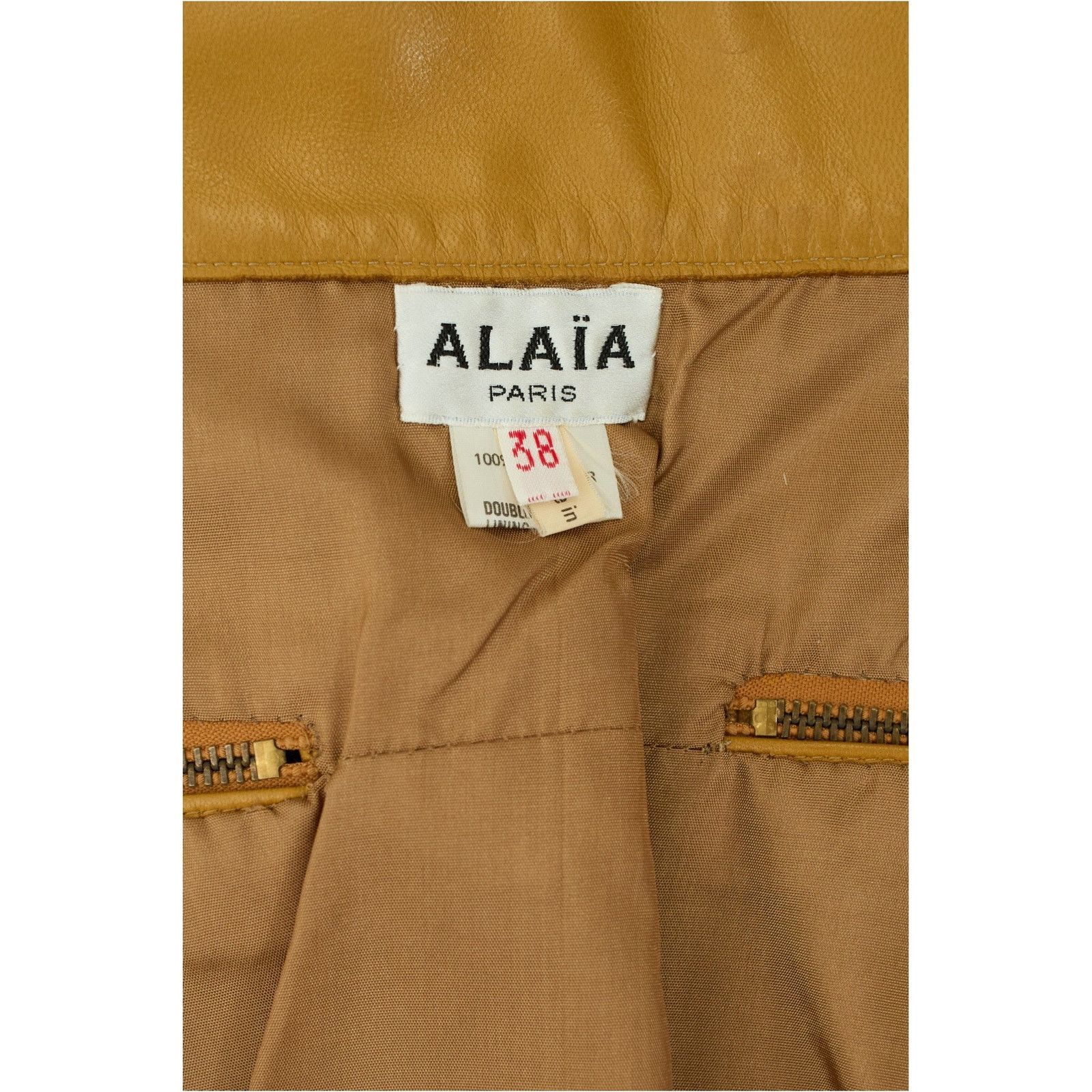 Alaia S/S 1986 Leather Asymmetrical Zip Skirt Size 26" / US 2 / IT 38 - 4 Thumbnail