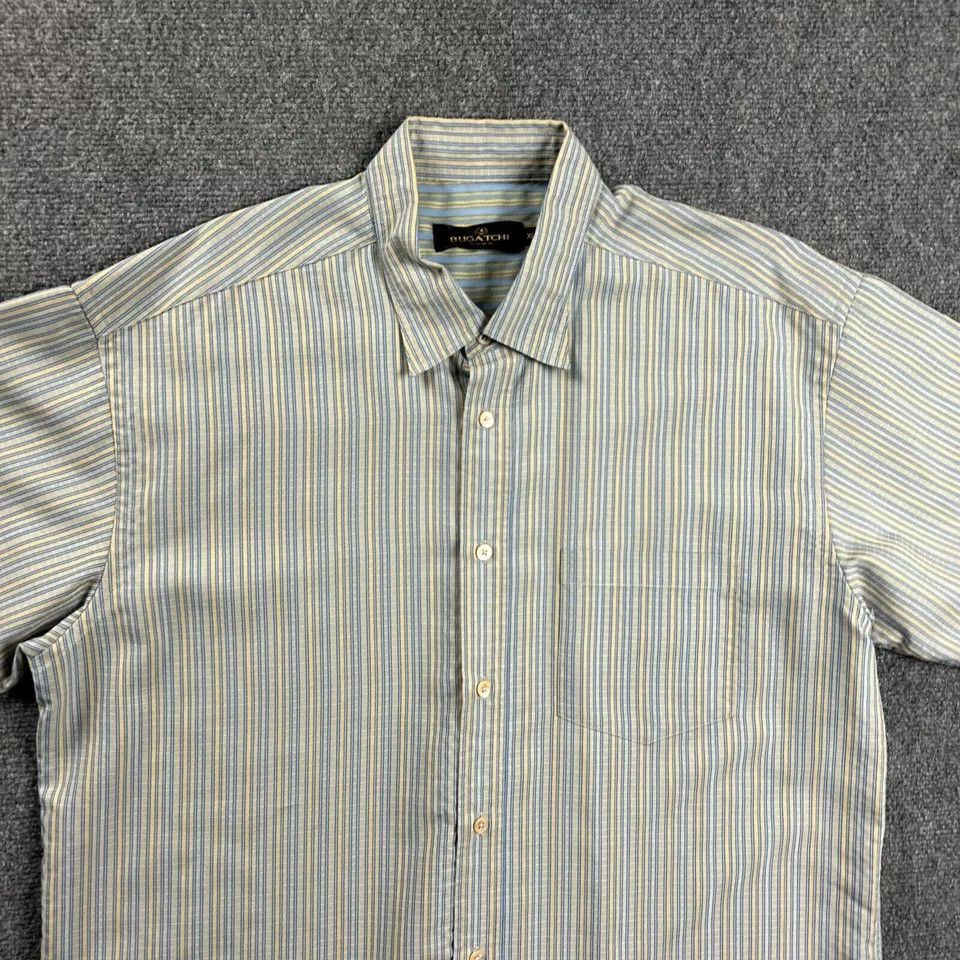 BUGATCHI Bugatchi Uomo Shirt Mens XL Striped Button Up Pocket Modal Size US XL / EU 56 / 4 - 2 Thumbnail