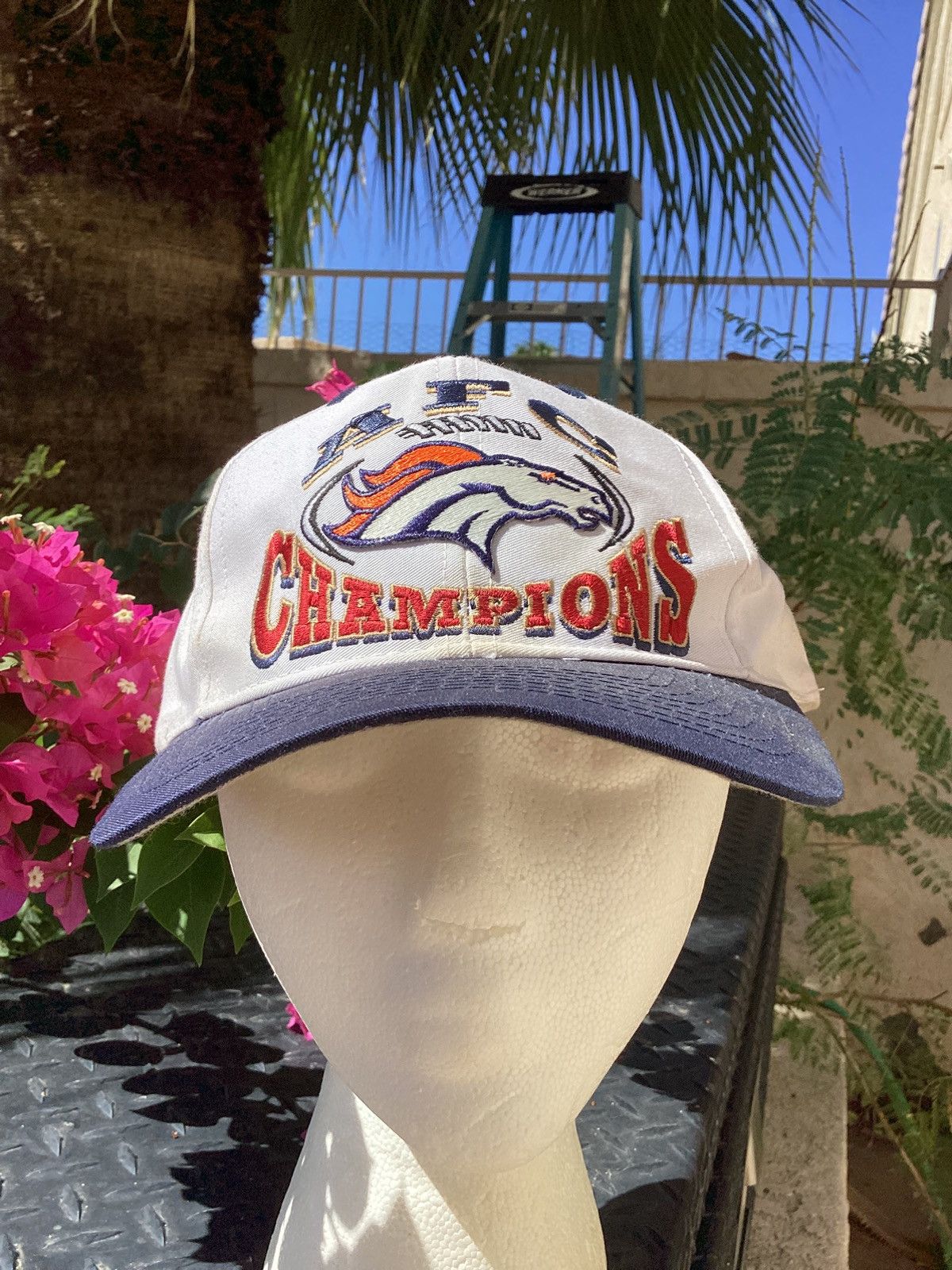 Logo 7 Vtg 1990s Denver Broncos AFC champions logo 7 snapback hat Size ONE SIZE - 1 Thumbnail