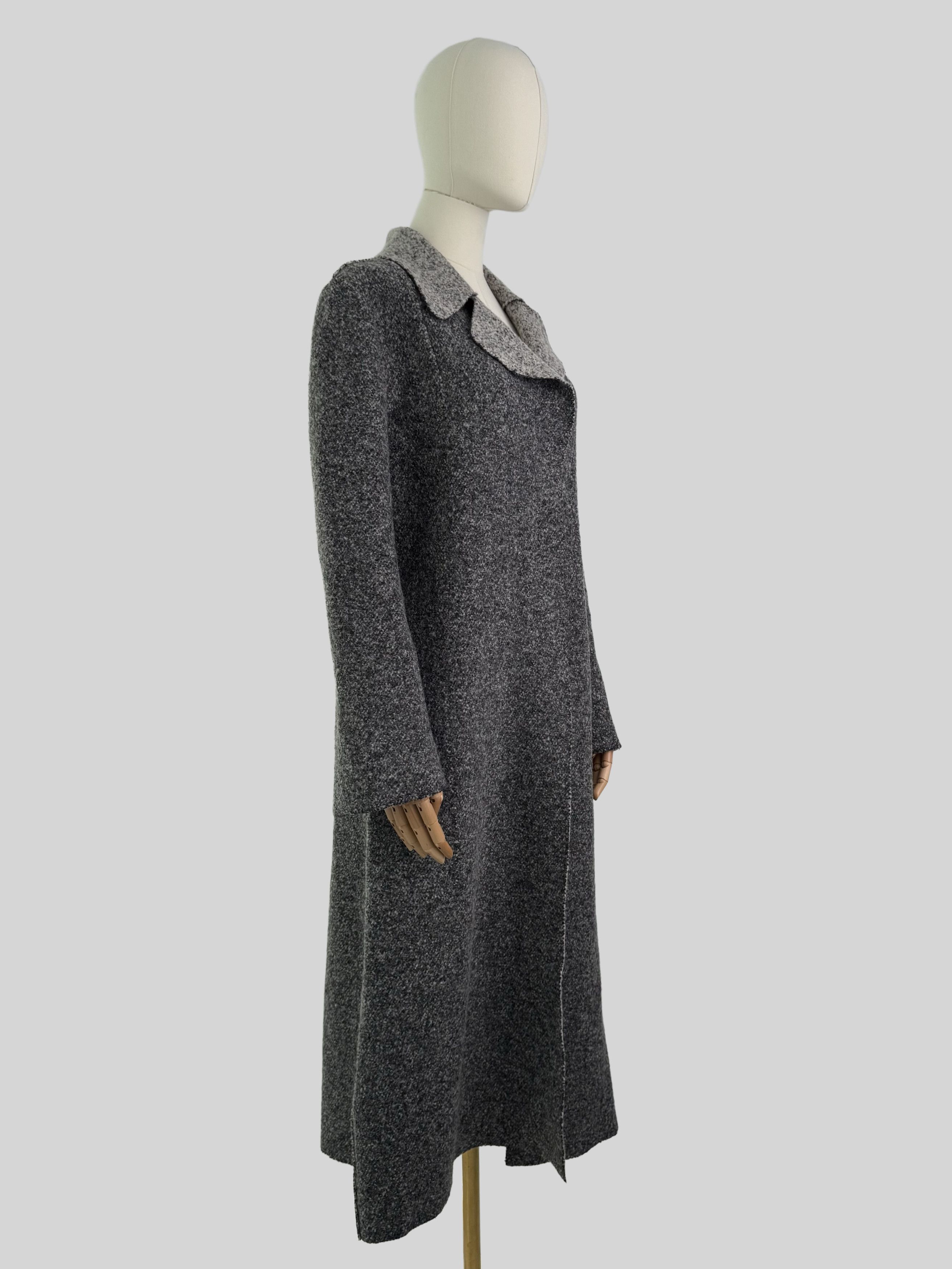 Cop Copine Cop Copine Vintage Wool Coat Gray Long Minimalist Jacket Size L / US 10 / IT 46 - 2 Thumbnail