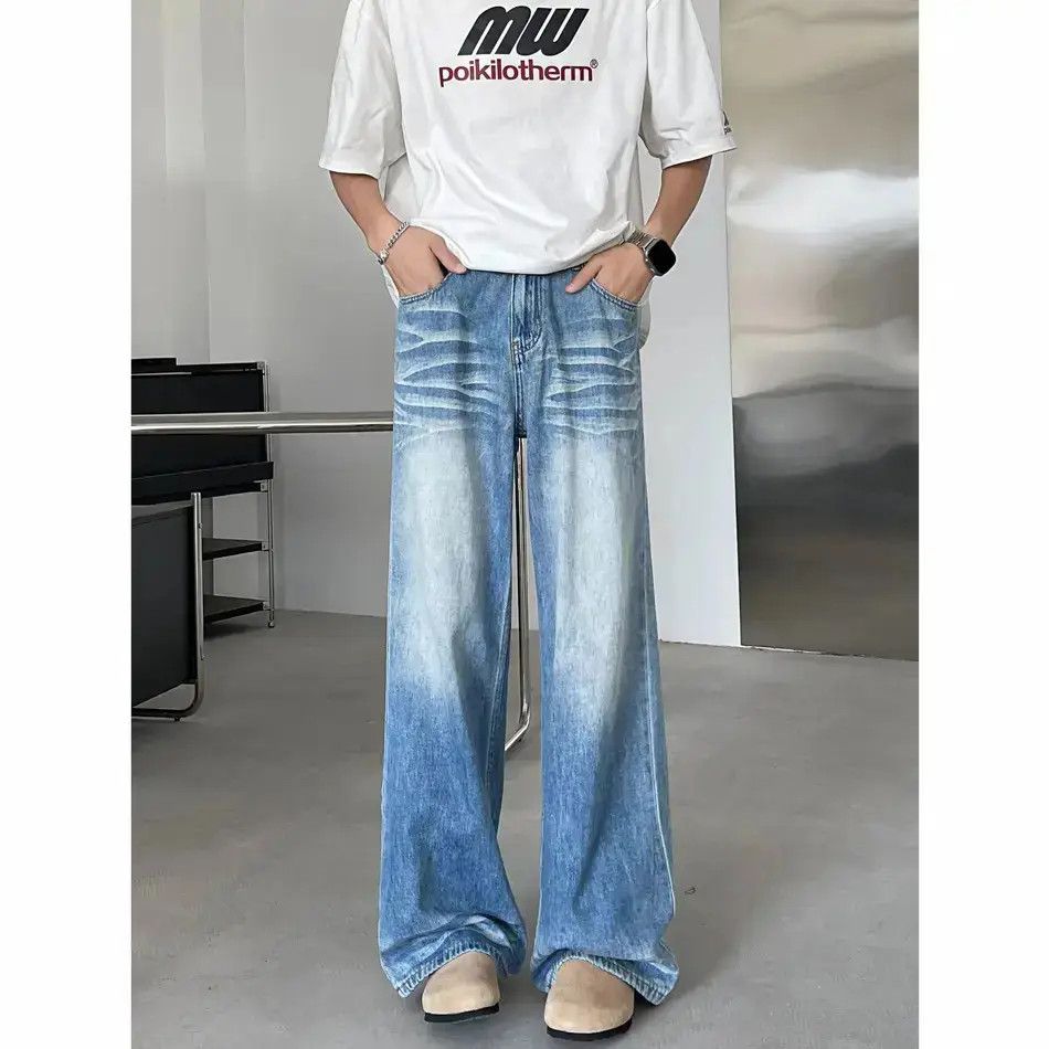 Japanese Brand Loose wide leg straight leg slightly flared jeans Size US 32 / EU 48 - 3 Thumbnail
