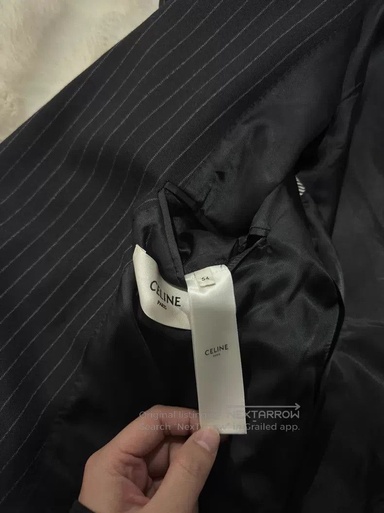 Celine Celine Black striped double-breasted blazer Size US L / EU 52-54 / 3 - 4 Thumbnail