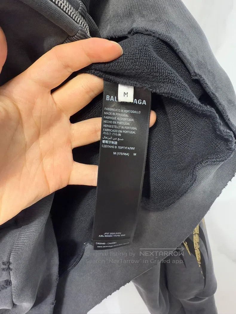 Balenciaga Balenciaga Dark Gray Aged Hoodie Size US M / EU 48-50 / 2 - 4 Thumbnail