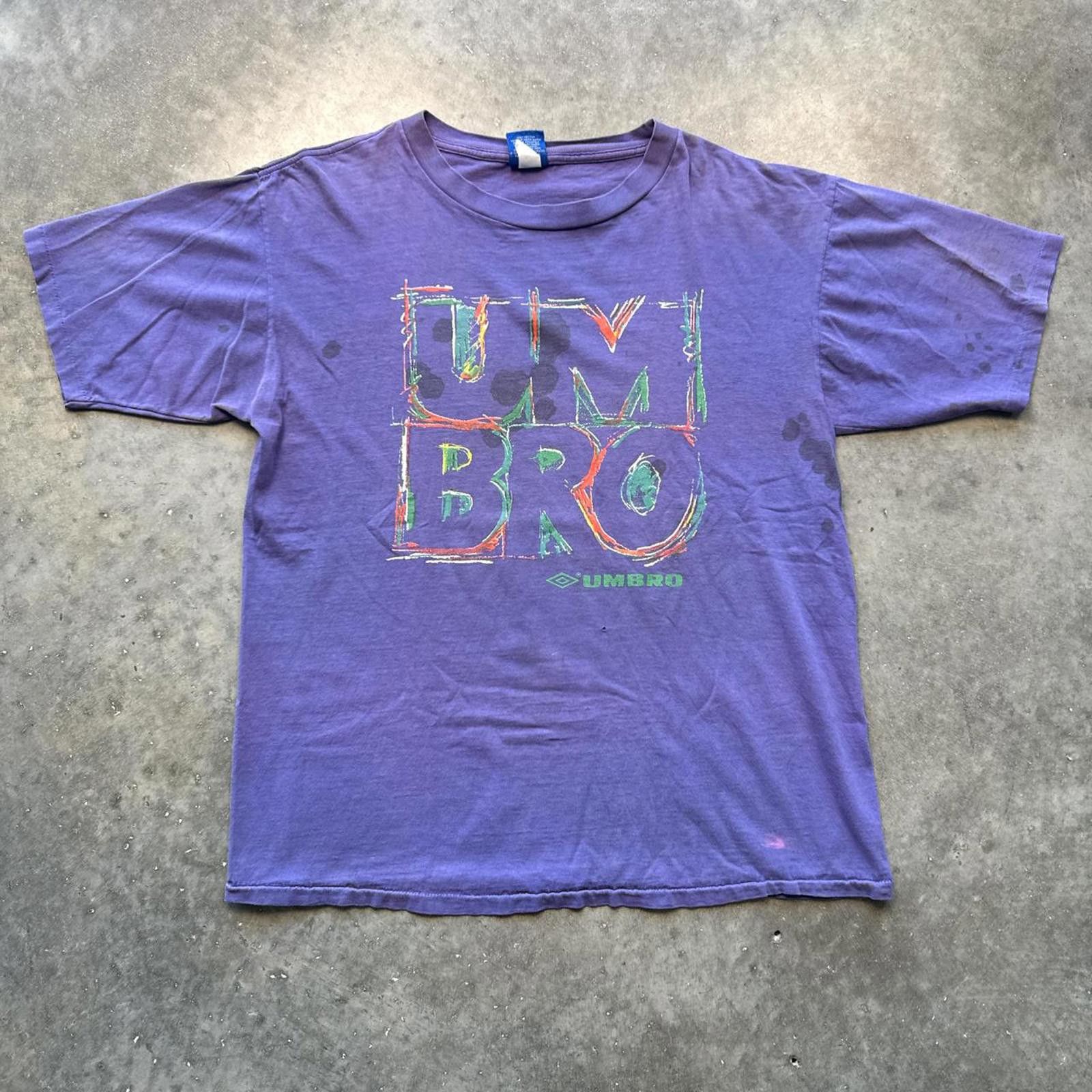 Umbro Umbro Purple Vintage 90's Single Stitch Soccer T-Shirt Size US L / EU 52-54 / 3 - 1 Thumbnail
