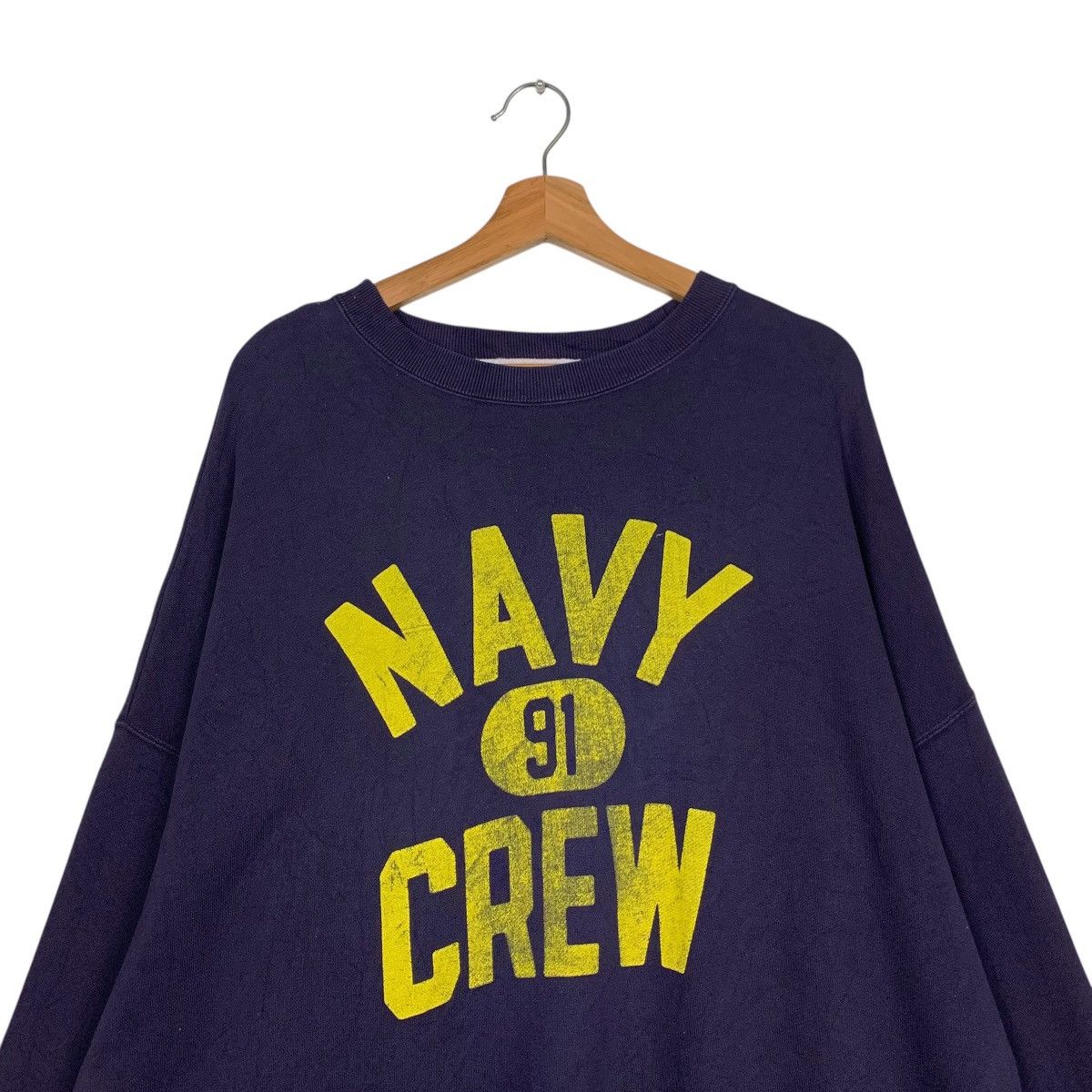 Japanese Brand NAVY CREW Big Logo R JUBILEE Sweatshirts #1758-C78 Size US M / EU 48-50 / 2 - 2 Thumbnail