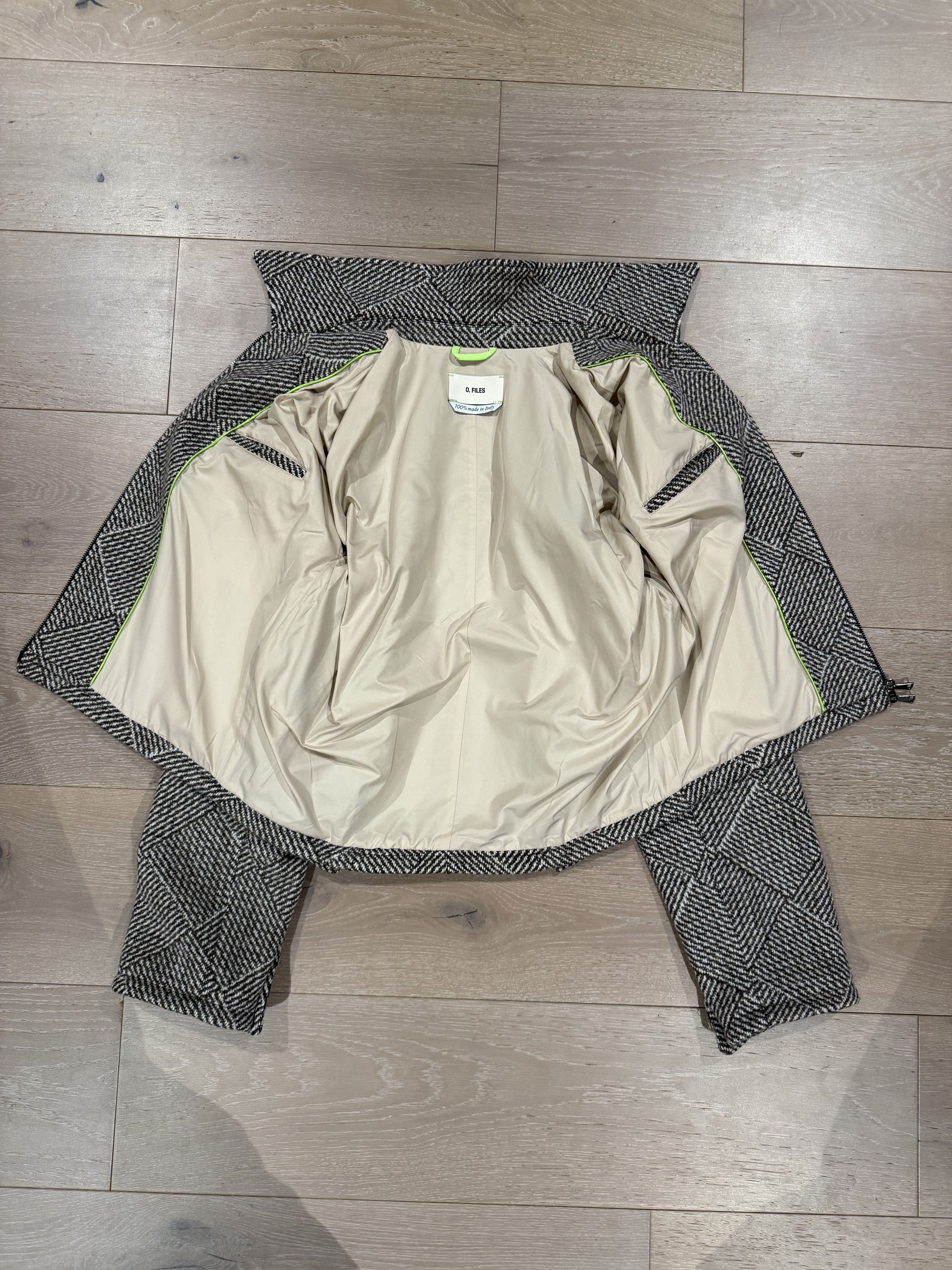 Ojardorf 💚 O. FILES Chess Wool Jacket in Mocha/Cream Medium NEW Size US M / EU 48-50 / 2 - 14 Thumbnail