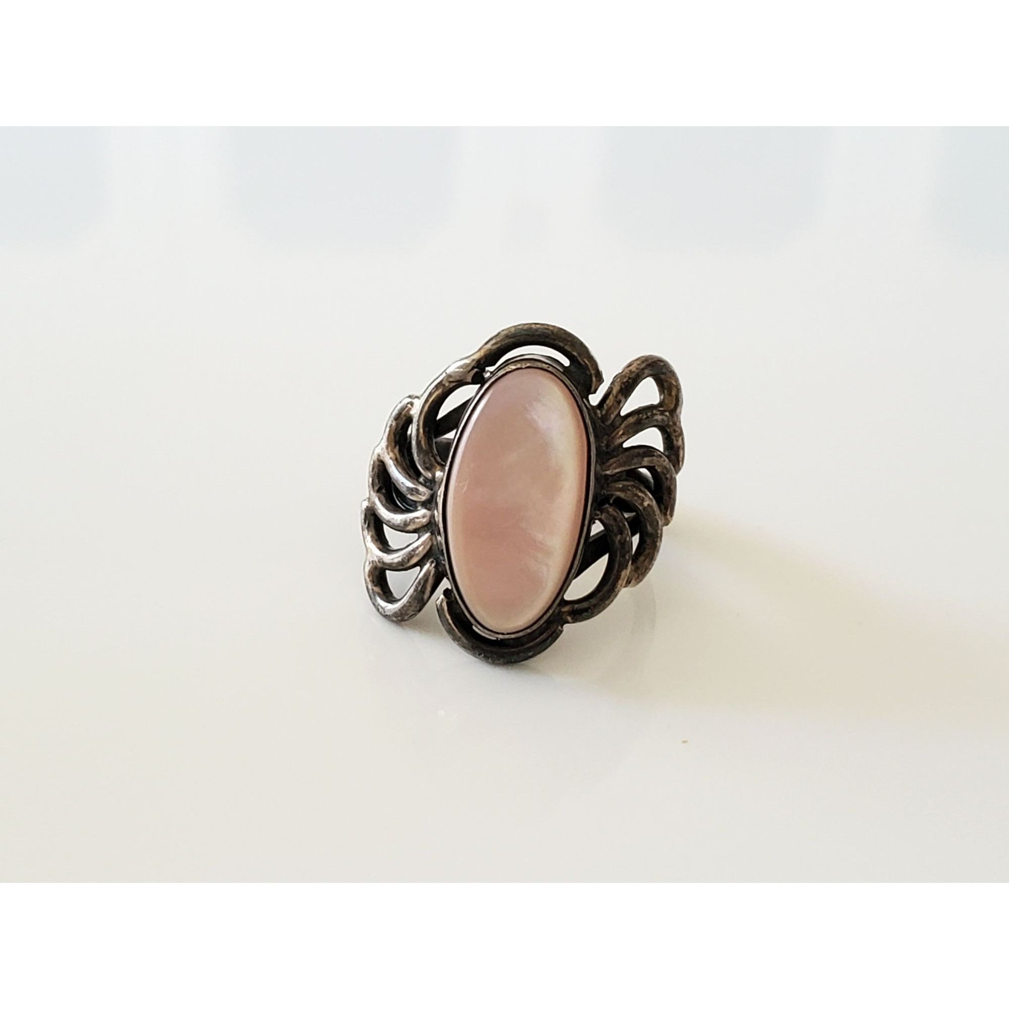 Unknown London Vintage Southwestern Mother of Pearl Sterling Silver Bypass Size ONE SIZE - 1 Thumbnail