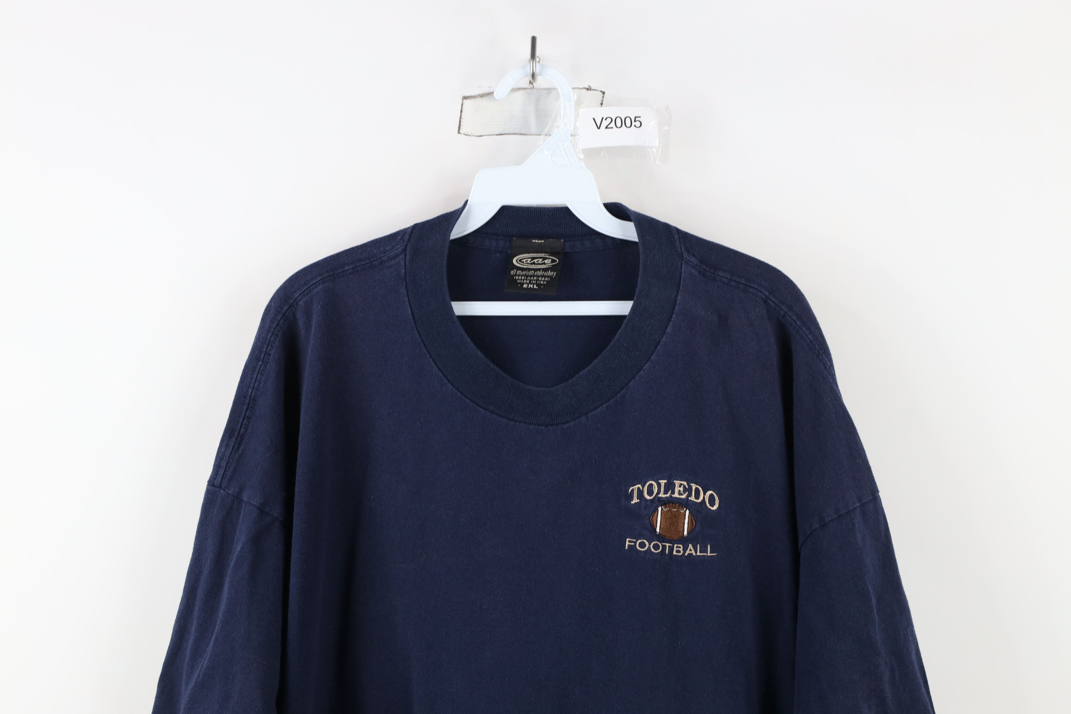 Vintage Vintage 90s University of Toledo Football T-Shirt USA Cotton Size US XXL / EU 58 / 5 - 2 Thumbnail