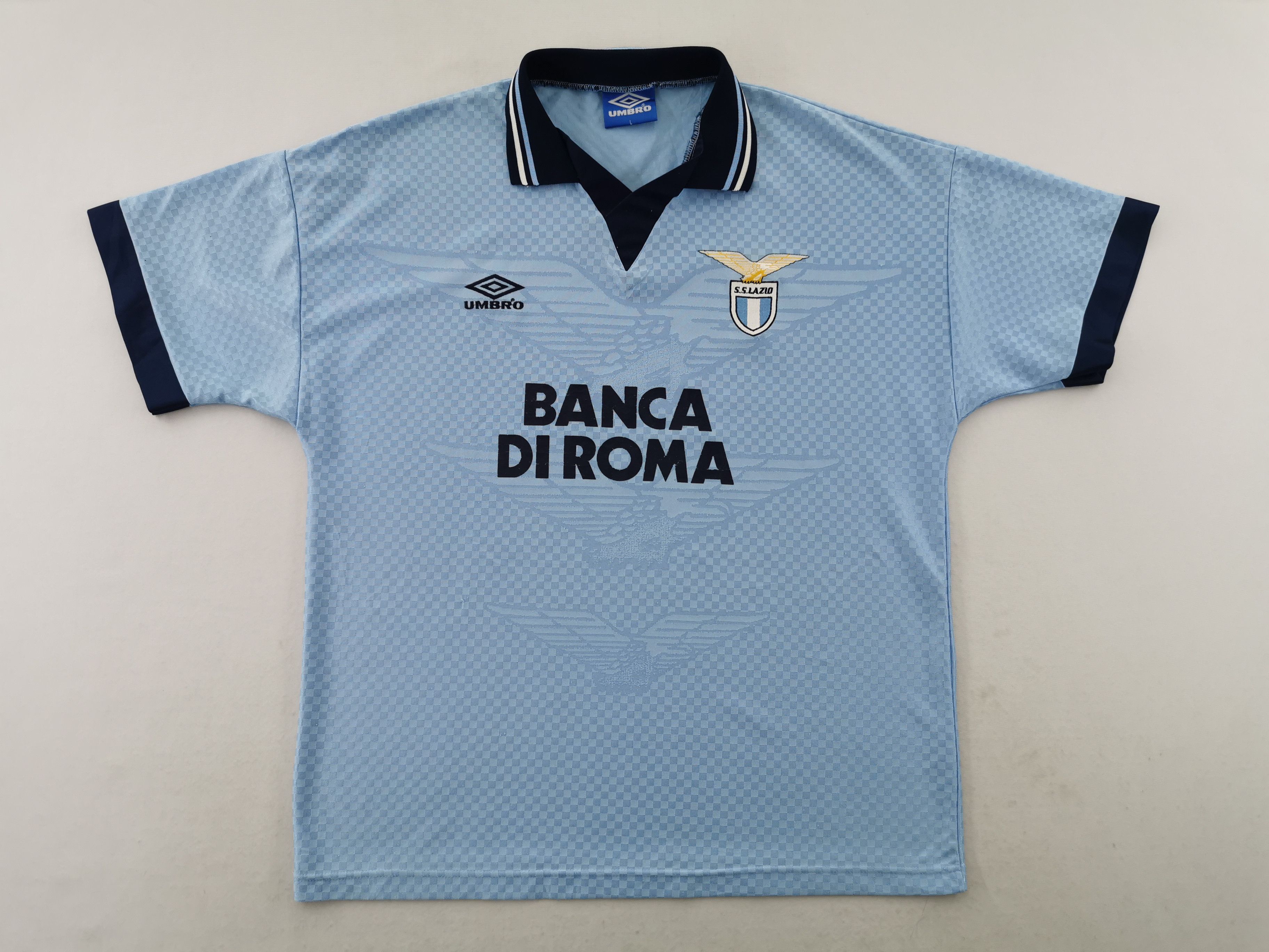 Umbro × Vintage Vintage 90s S.S. Lazio Umbro 95/96 Home Football Jersey Size US L / EU 52-54 / 3 - 3 Thumbnail