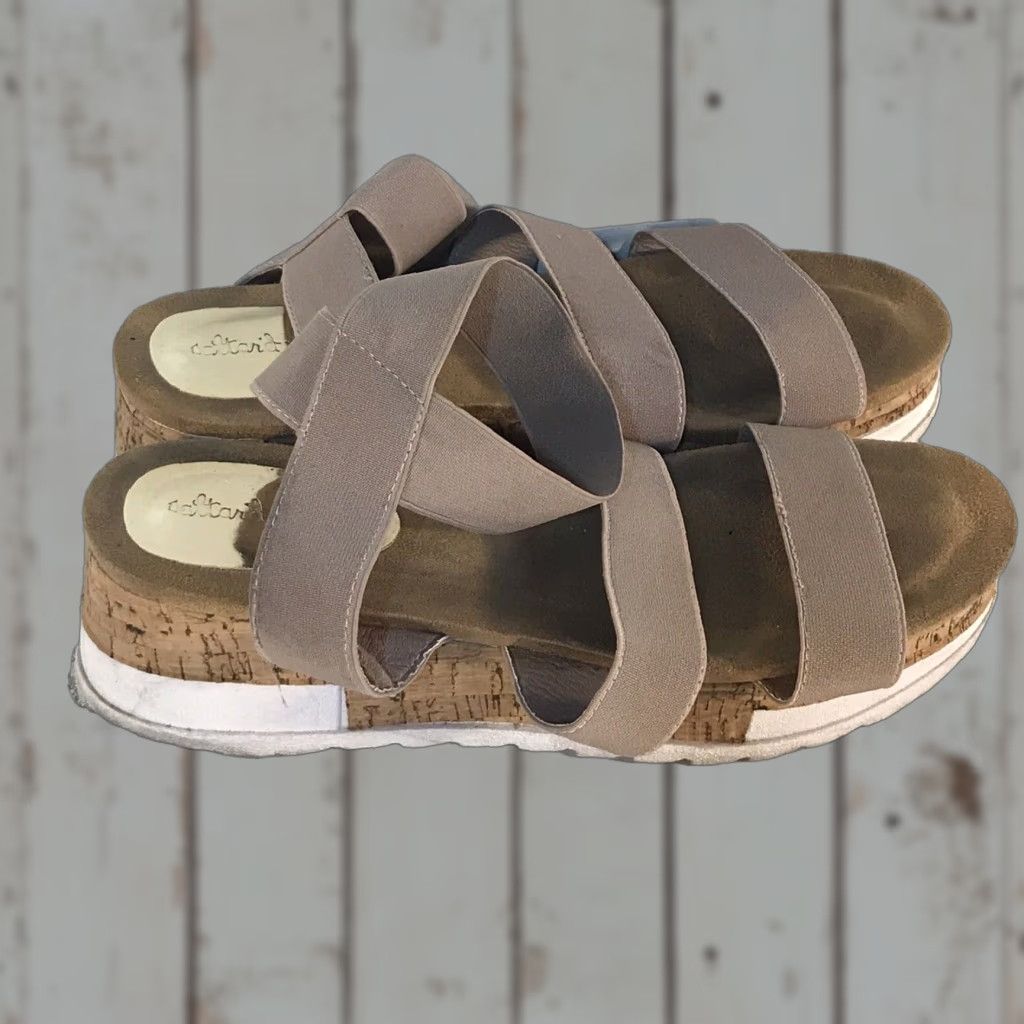 Vintage Altar'd State Stone Wedge Slide Sandals Women’s Size 8.5 - Casual, Comfort, Breathable, Modern Size US 8.5 / IT 38.5 - 1 Thumbnail