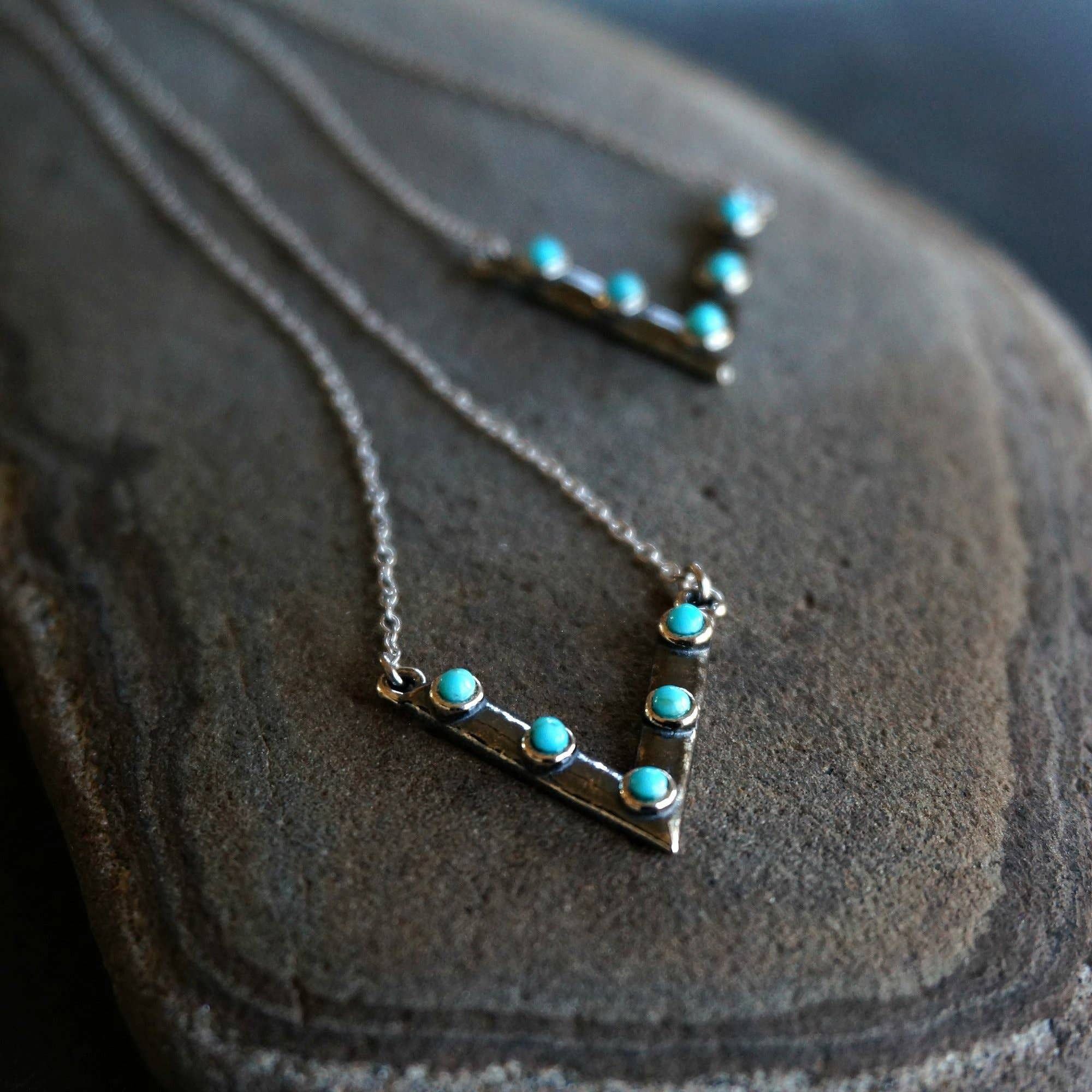 Other Native American Triangular Turquoise Pendant Necklace in Ste Size ONE SIZE - 8 Thumbnail