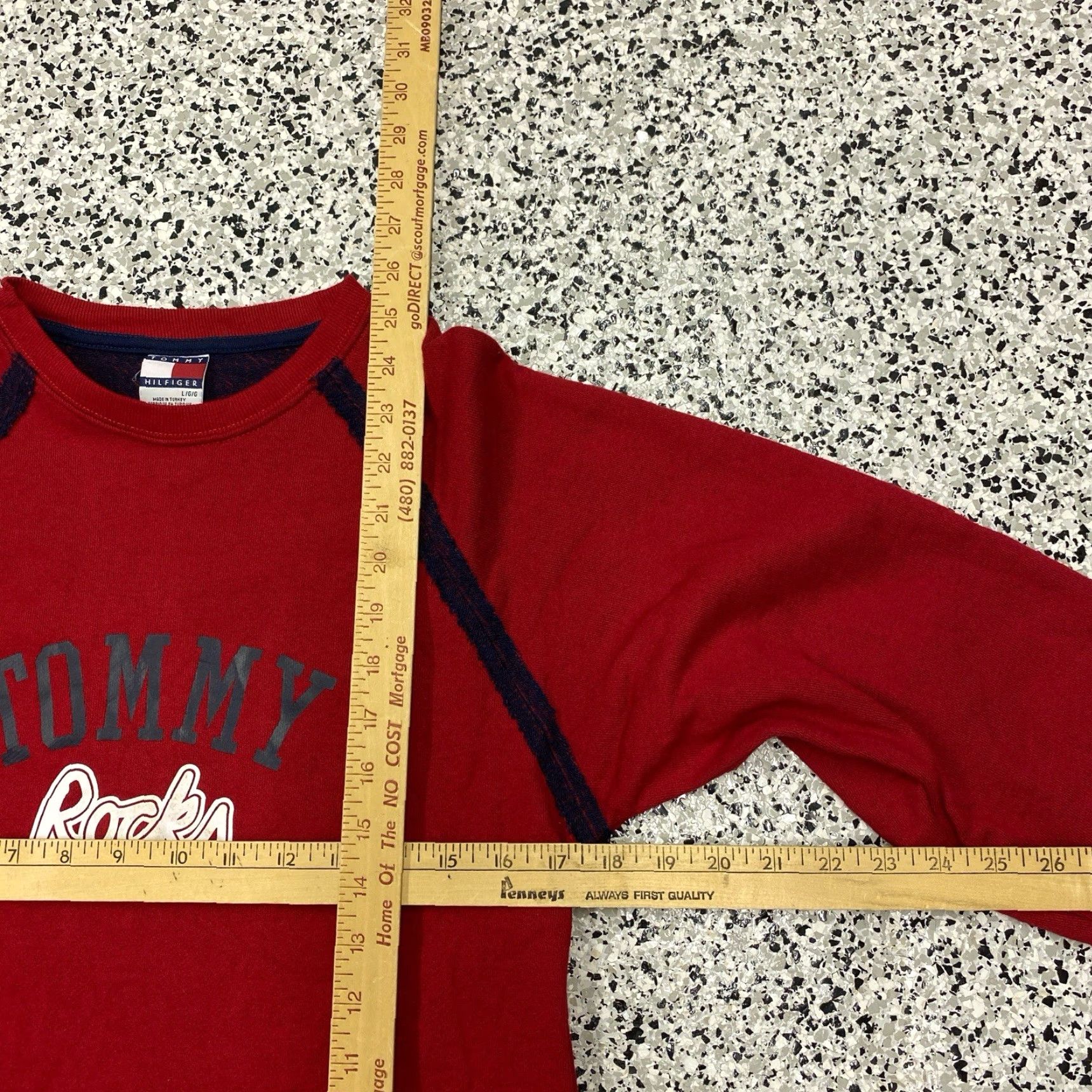 Tommy Hilfiger VINTAGE Tommy Hilfiger Thermal Shirt Womens L Red Crew Neck Grunge 90s Tommy Rocks Size L / US 10 / IT 46 - 3 Thumbnail