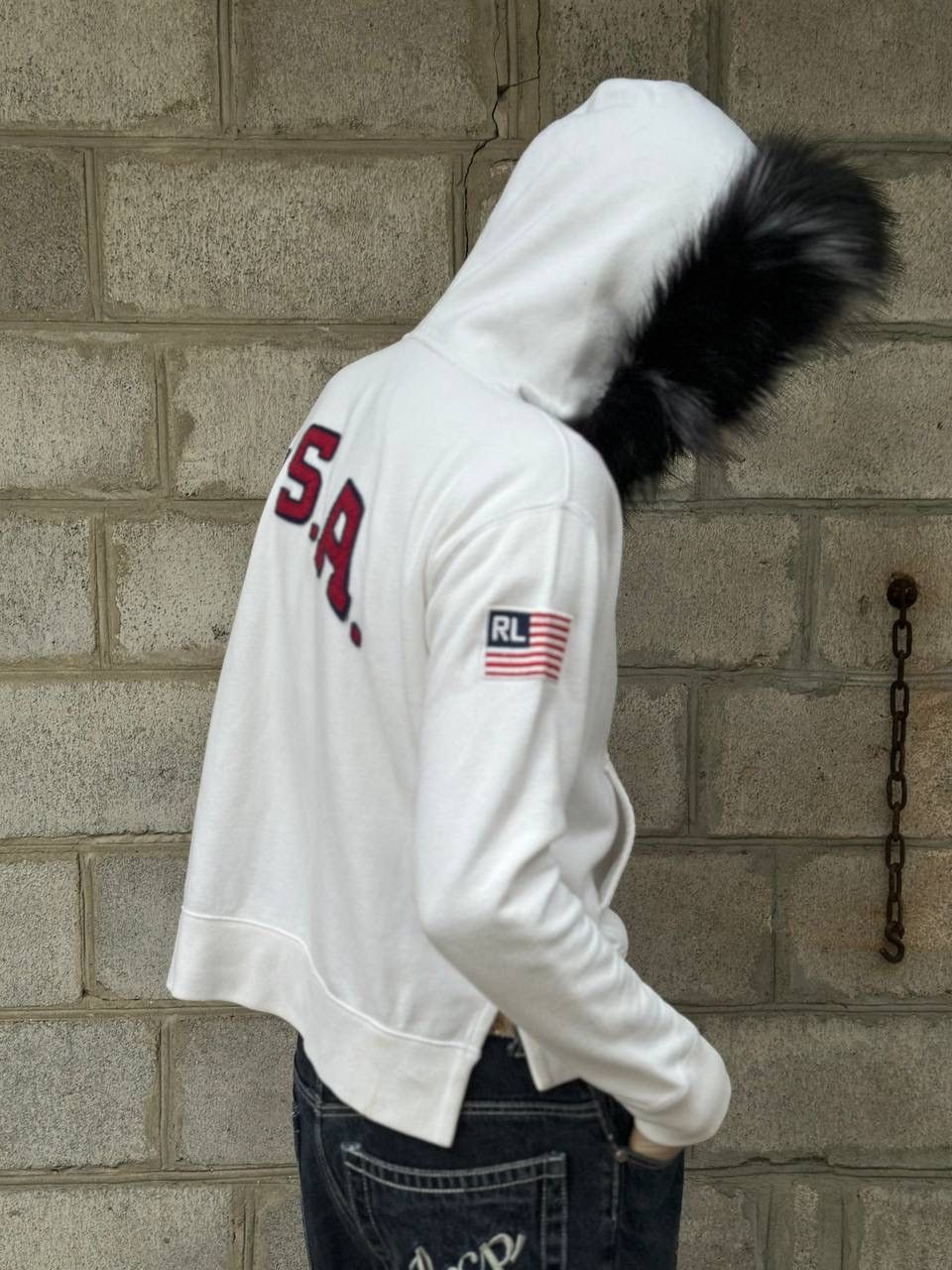 Polo Ralph Lauren VTG Polo Ralph Lauren Zip Hoodie Fur Custom Hand Made Size M Size US M / EU 48-50 / 2 - 1 Thumbnail