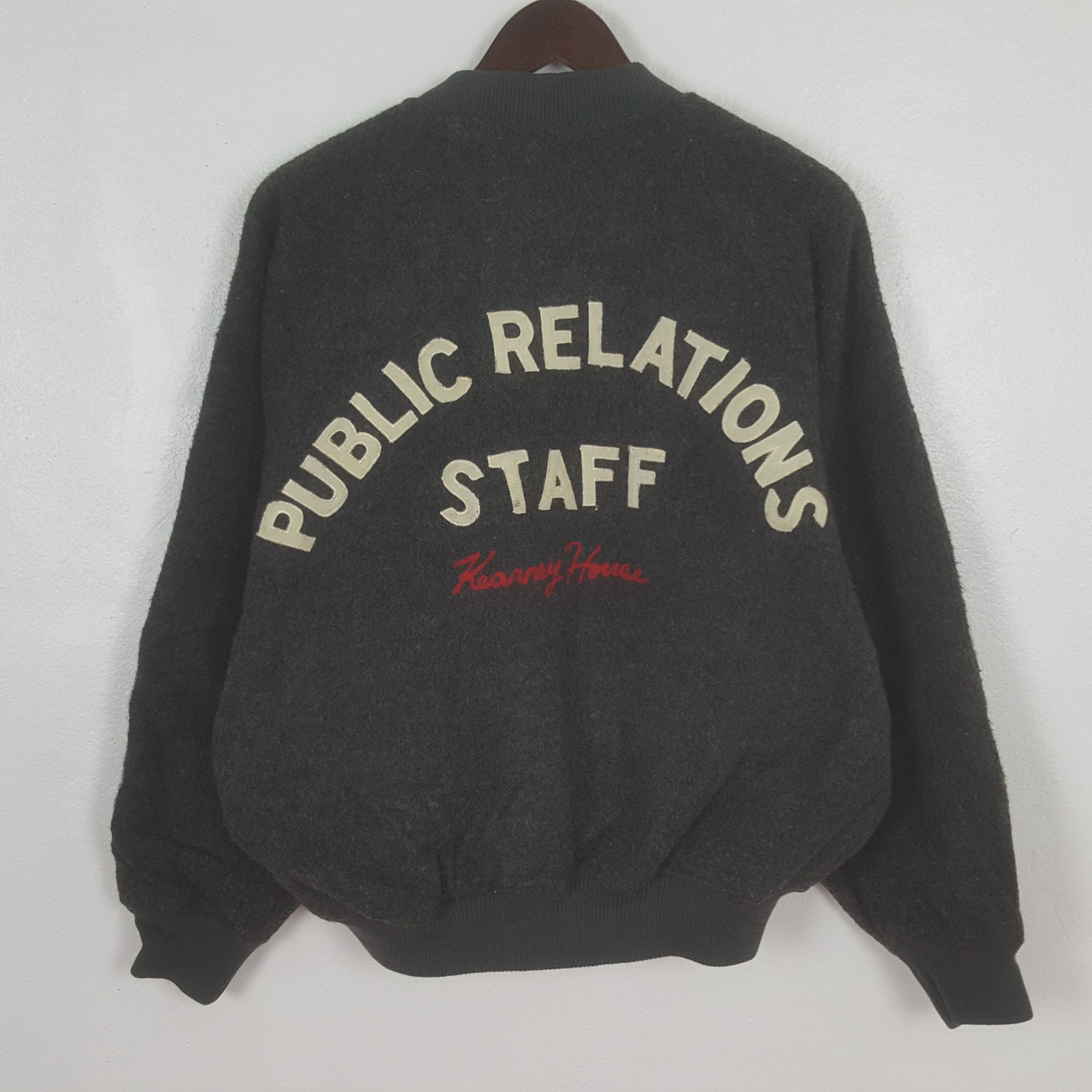 Other Vintage Public Relations Staff Varsity Bomber Jacket Size US M / EU 48-50 / 2 - 1 Thumbnail
