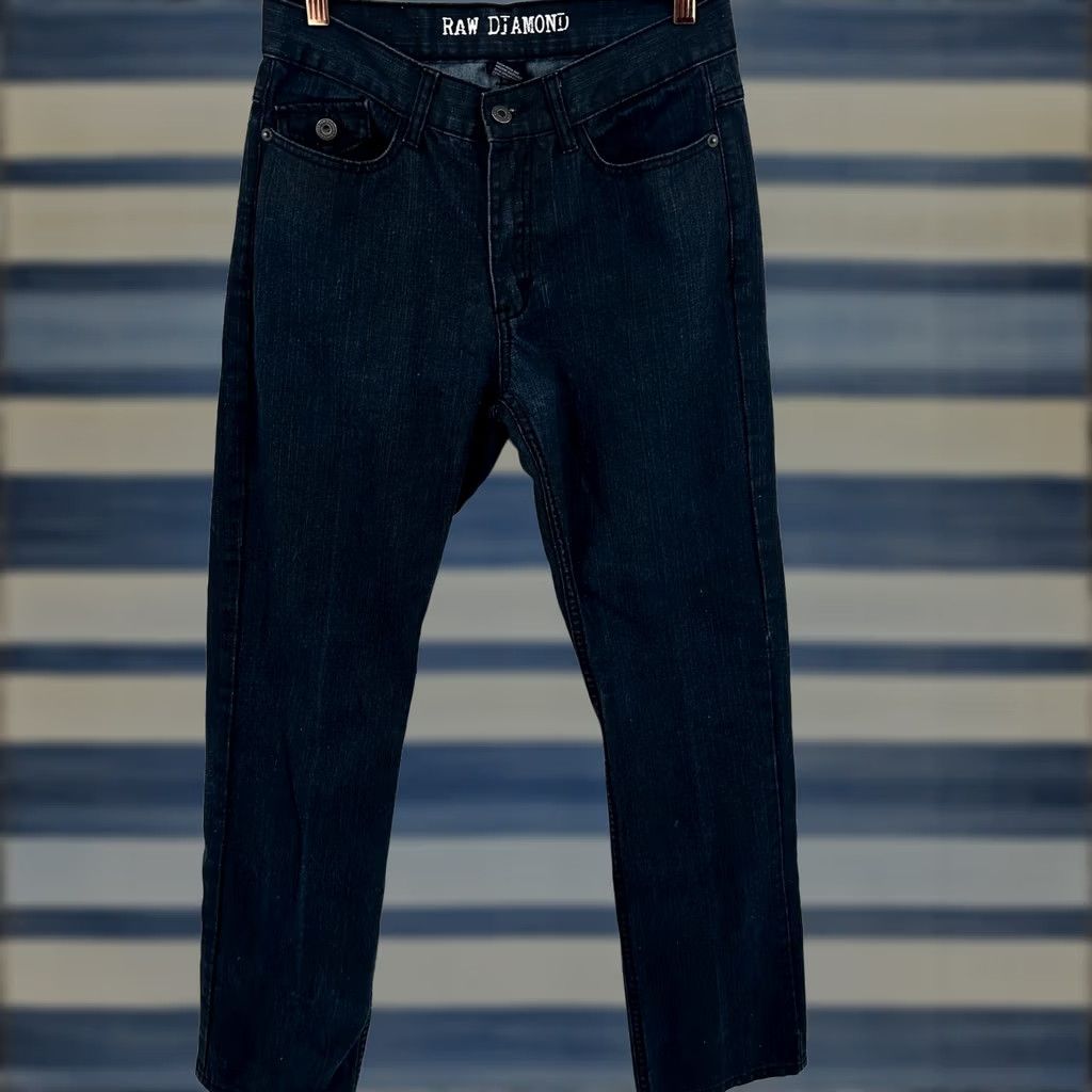 Denime Raw Diamond Dark Wash Straight Leg Denim Jeans - 30" Mens Workwear Style Size US 30 / EU 46 - 1 Thumbnail