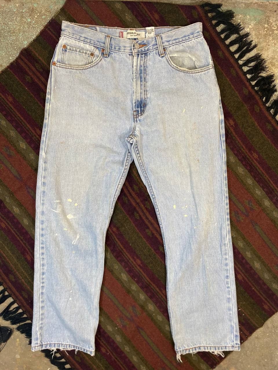 Levi's vintage levis 505 paint splatter denim nice design Size US 34 / EU 50 - 8 Thumbnail