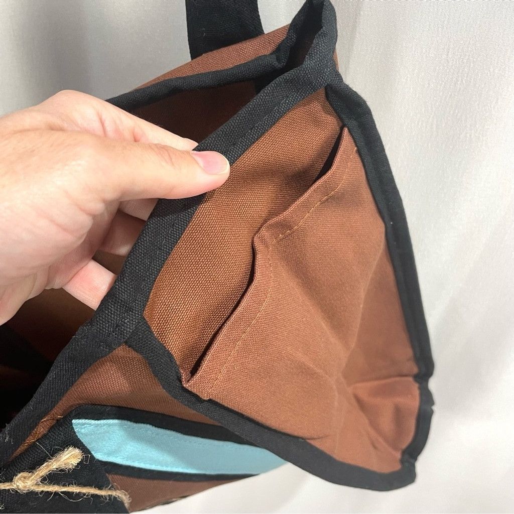 Other NEW Hatley Environmental Tote Bag -Brown/Blue Cotton Canvas Size ONE SIZE - 7 Thumbnail