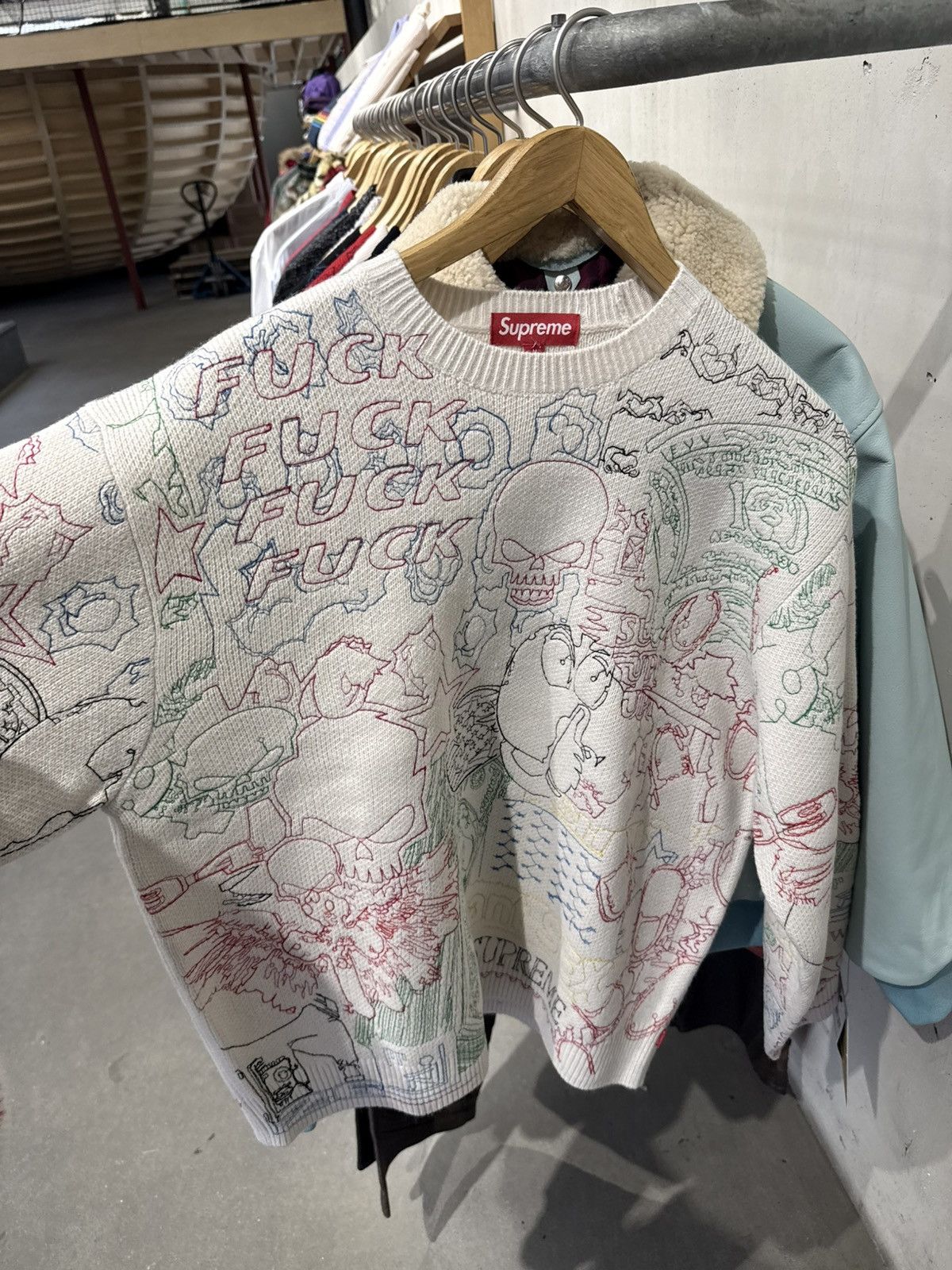 Supreme collage embroidered sweater