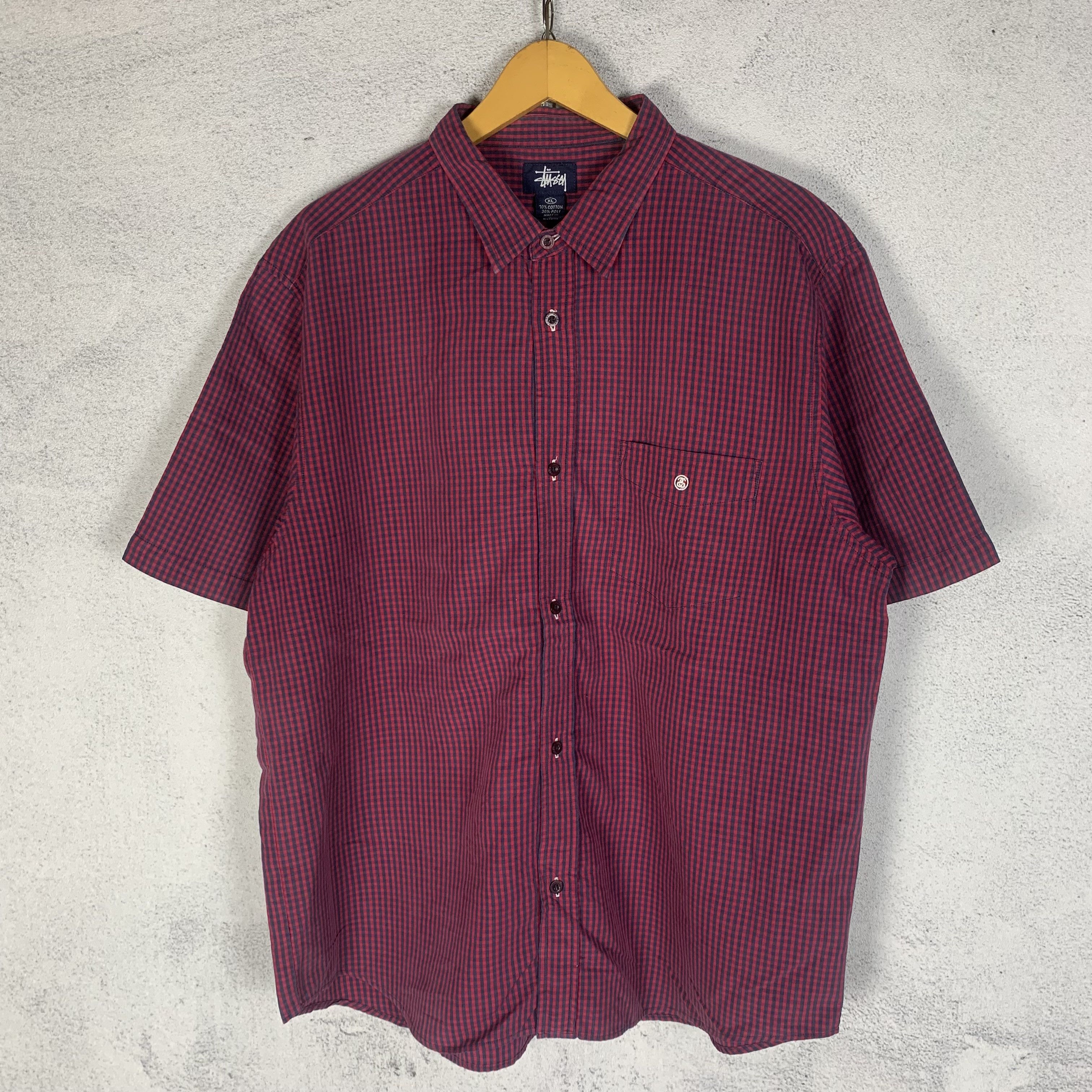 image of Stussy Plaid Checker Shirt in Checkered, Men's (Size XL)