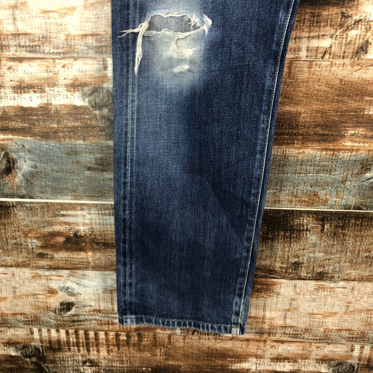 Japanese Brand Uniqlo japan Blue Distressed ripped Denim Pants #A1411 Size US 36 / EU 52 - 11 Thumbnail