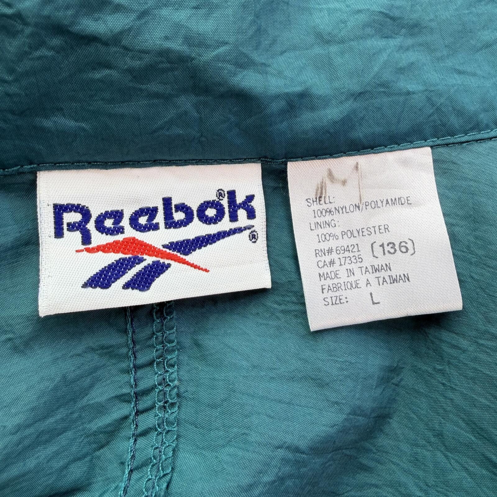 Reebok Vintage 90s Reebok Teal Nylon Windbreaker Jacket Womens L Size L / US 10 / IT 46 - 4 Thumbnail