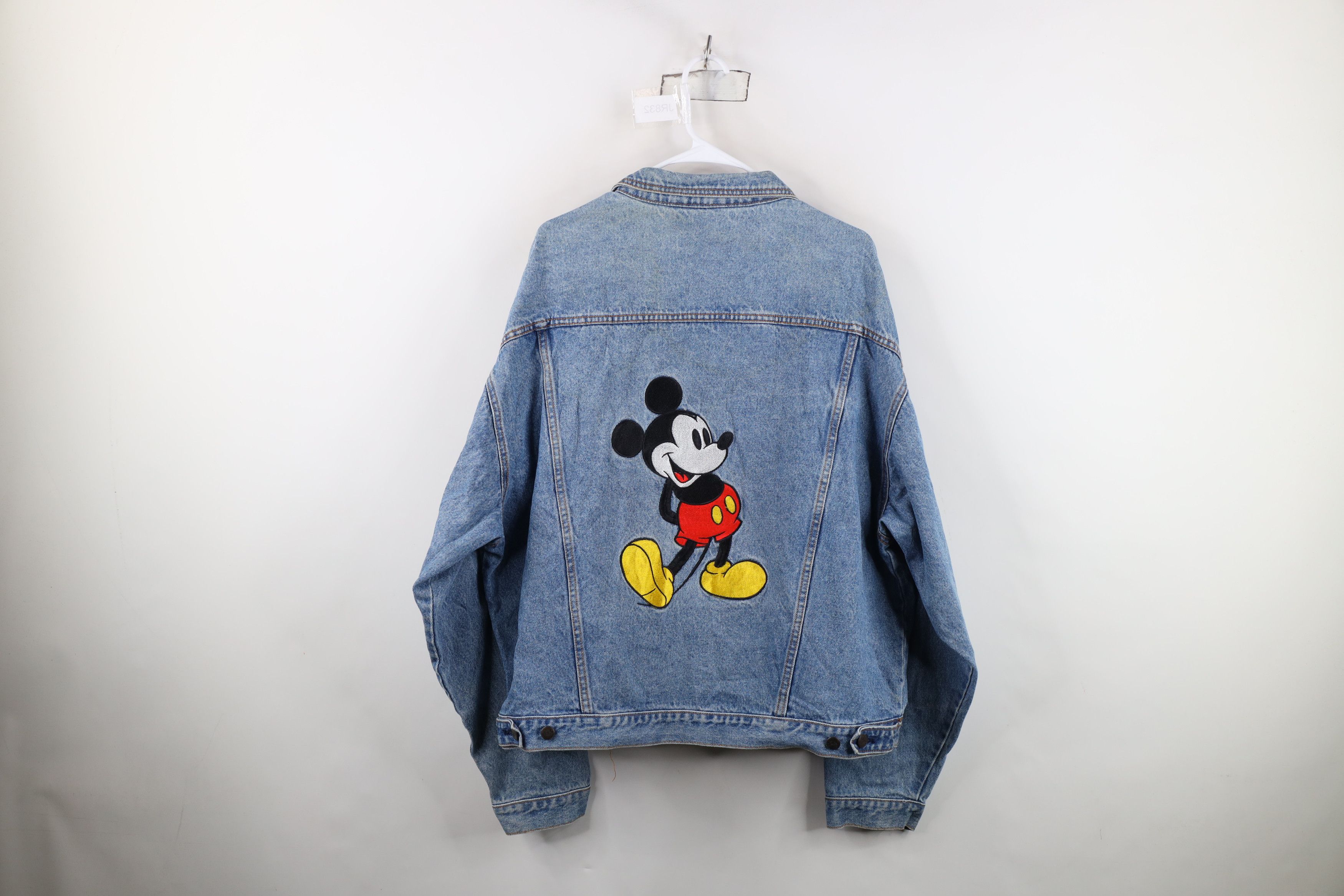 Disney Vintage 90s Disney Mickey Mouse Denim Jean Trucker Jacket Size US XXL / EU 58 / 5 - 13 Thumbnail