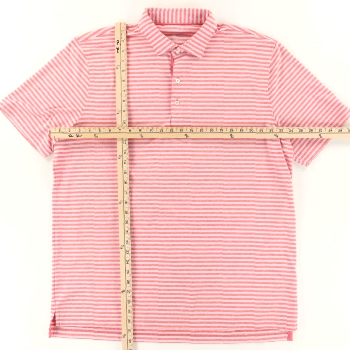 johnnie-O Johnnie-O Performance Stretch Striped Polo Shirt Strawberry Men's XL Shirt Size US XL / EU 56 / 4 - 3 Thumbnail