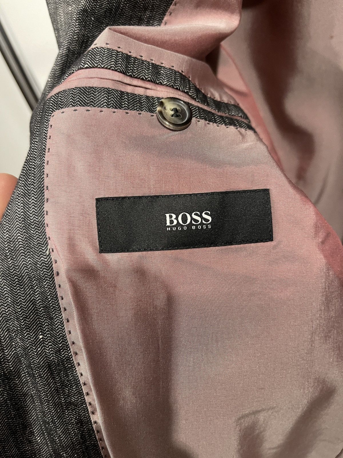 Hugo Boss HUGO BOSS "Bodega" Linen-Cotton Herringbone Blazer jacket 38 Size 38R - 10 Thumbnail