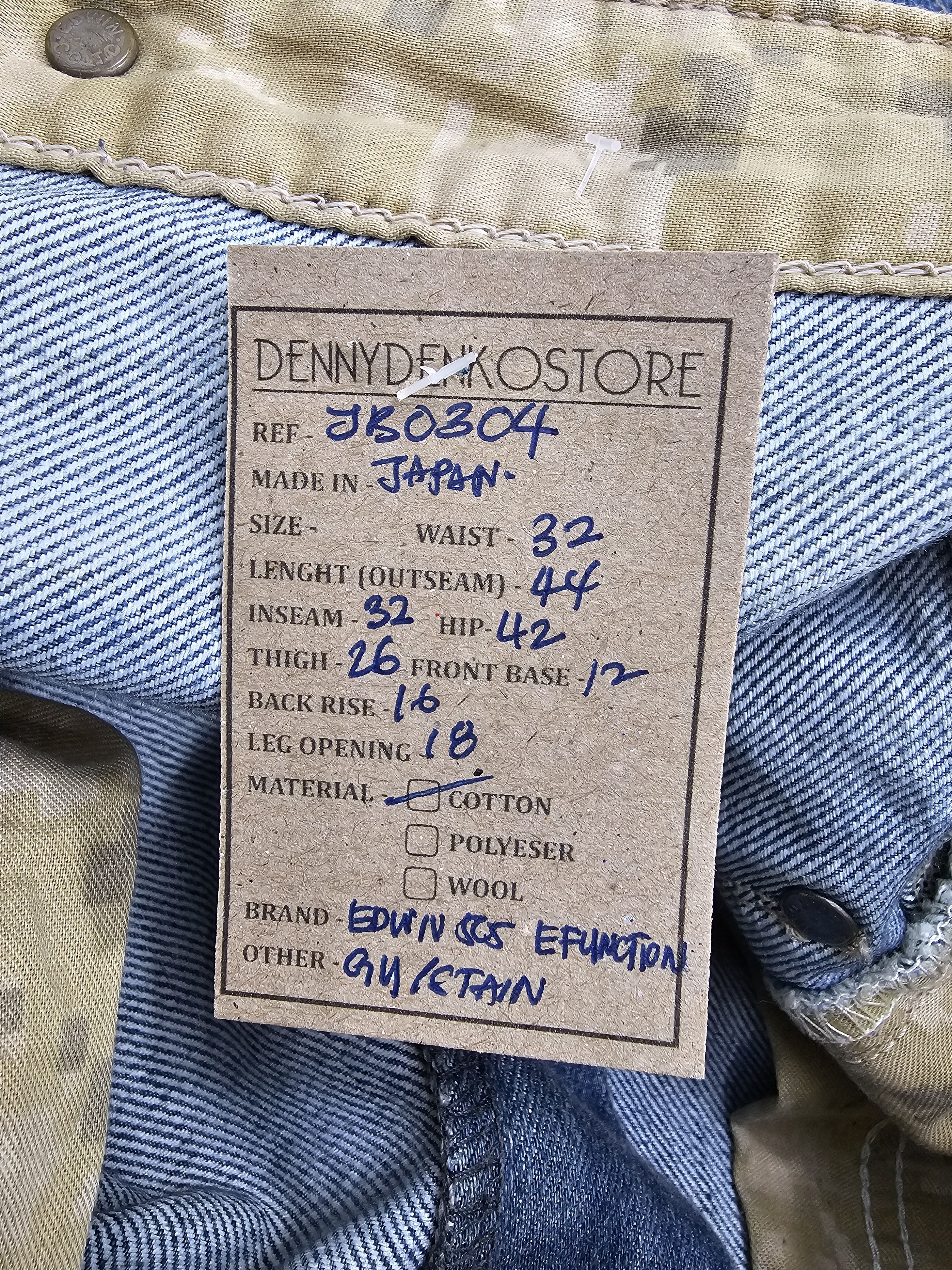 Edwin EDWIN 505 E FUNCTION Twisted Stone Wash Stain Jeans JB0304 Size US 32 / EU 48 - 12 Thumbnail
