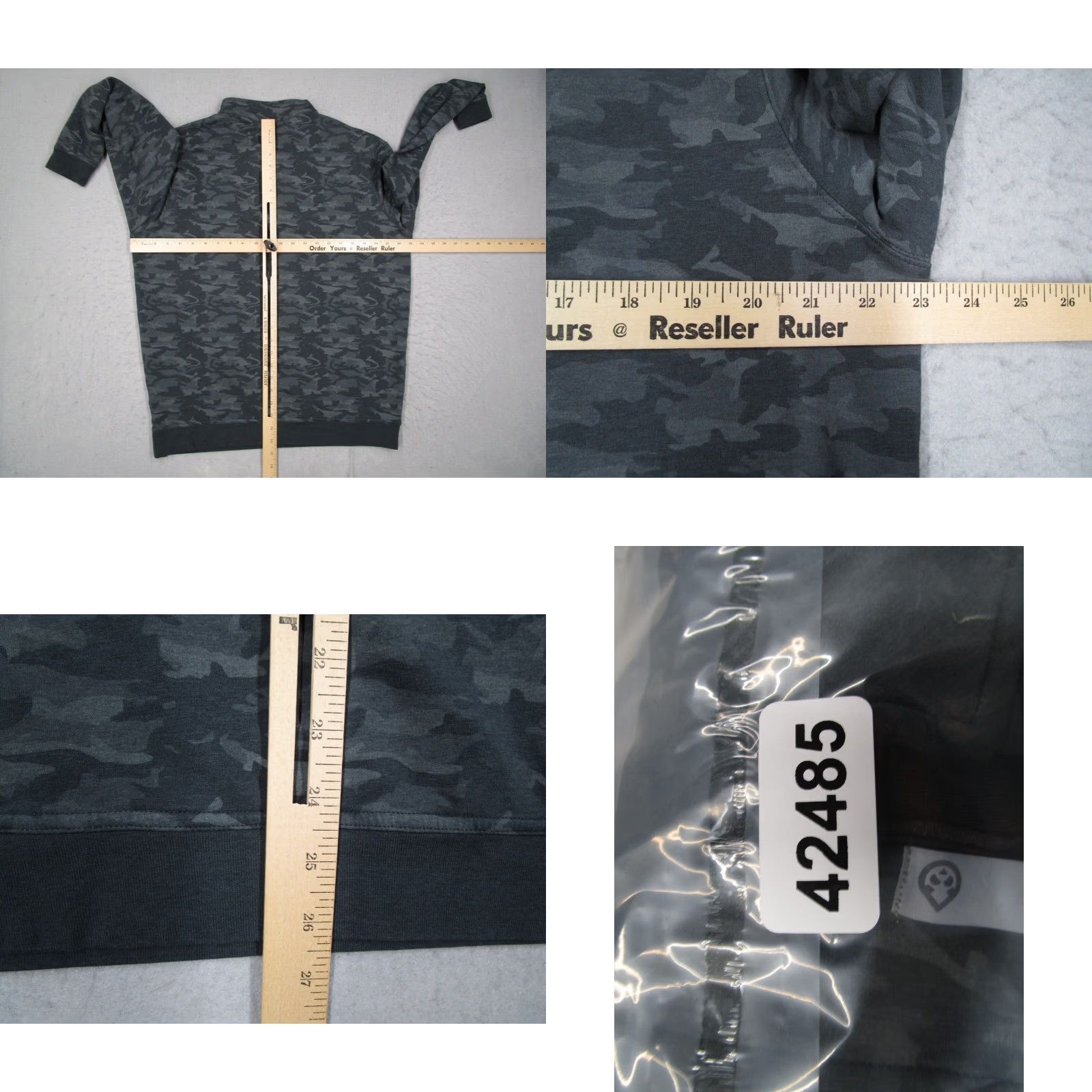Vintage Tasc Sweater Mens Large Gray Camo Cloud French Terry Quarter Zip Bamboo Blend Size US L / EU 52-54 / 3 - 8 Thumbnail