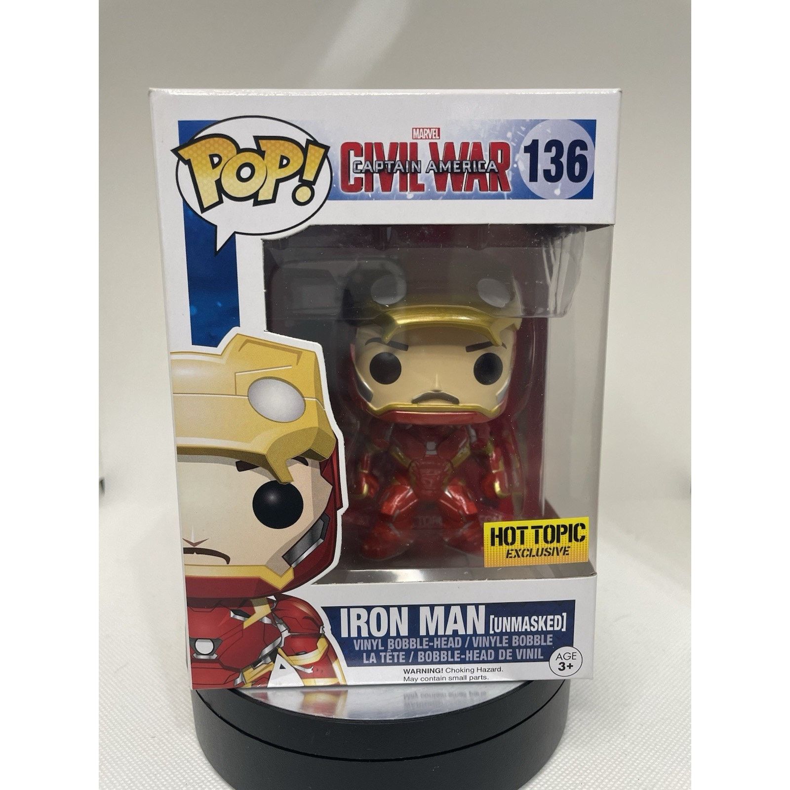 Marvel Comics Funko Pop! Iron Man (Unmasked) - Hot Topic (Exclusive) #136 Size ONE SIZE - 1 Thumbnail