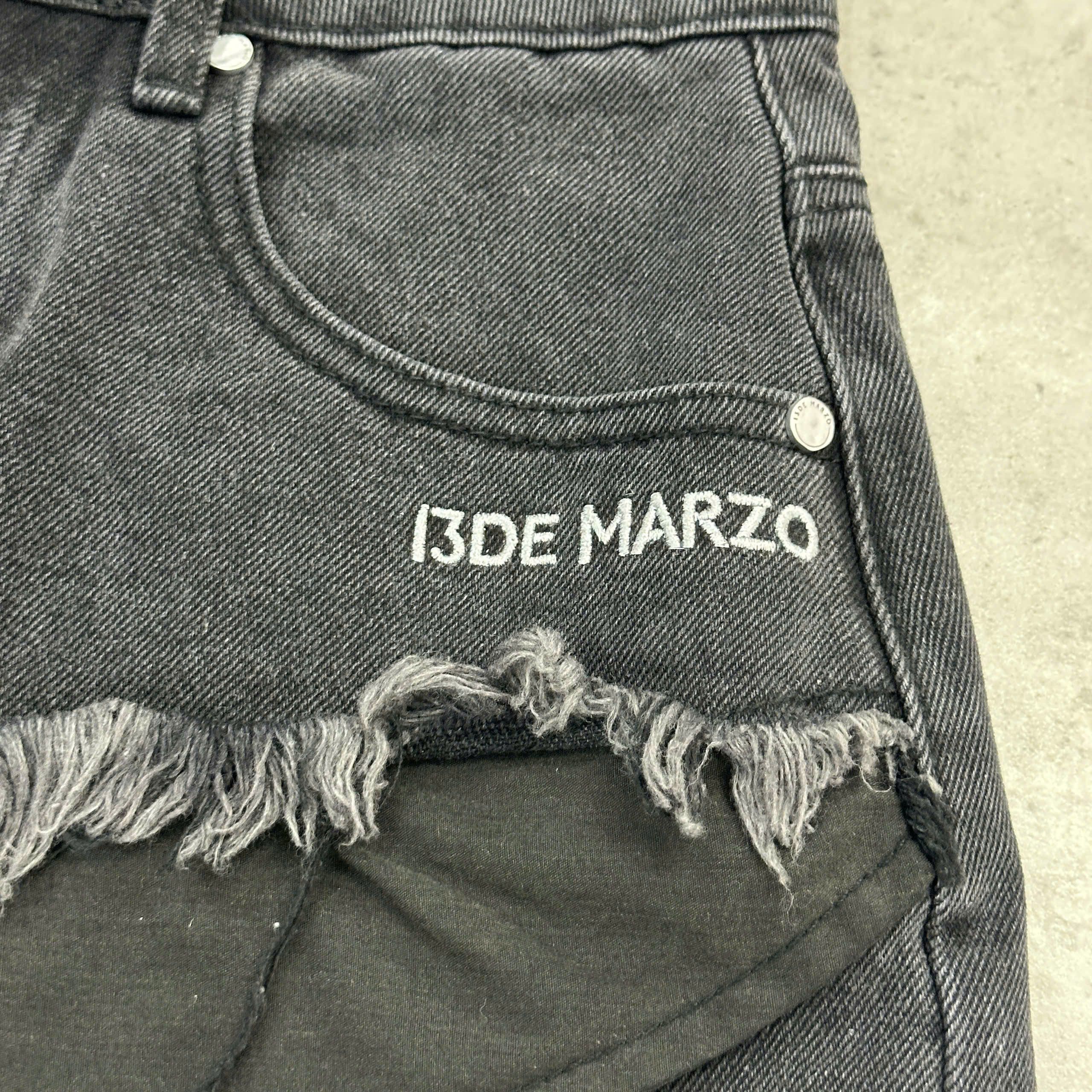 13DE MARZO 13 DEMARZO Graffiti Double Layer Shorts BLACK Size 24" / US 00 / IT 34 - 3 Thumbnail