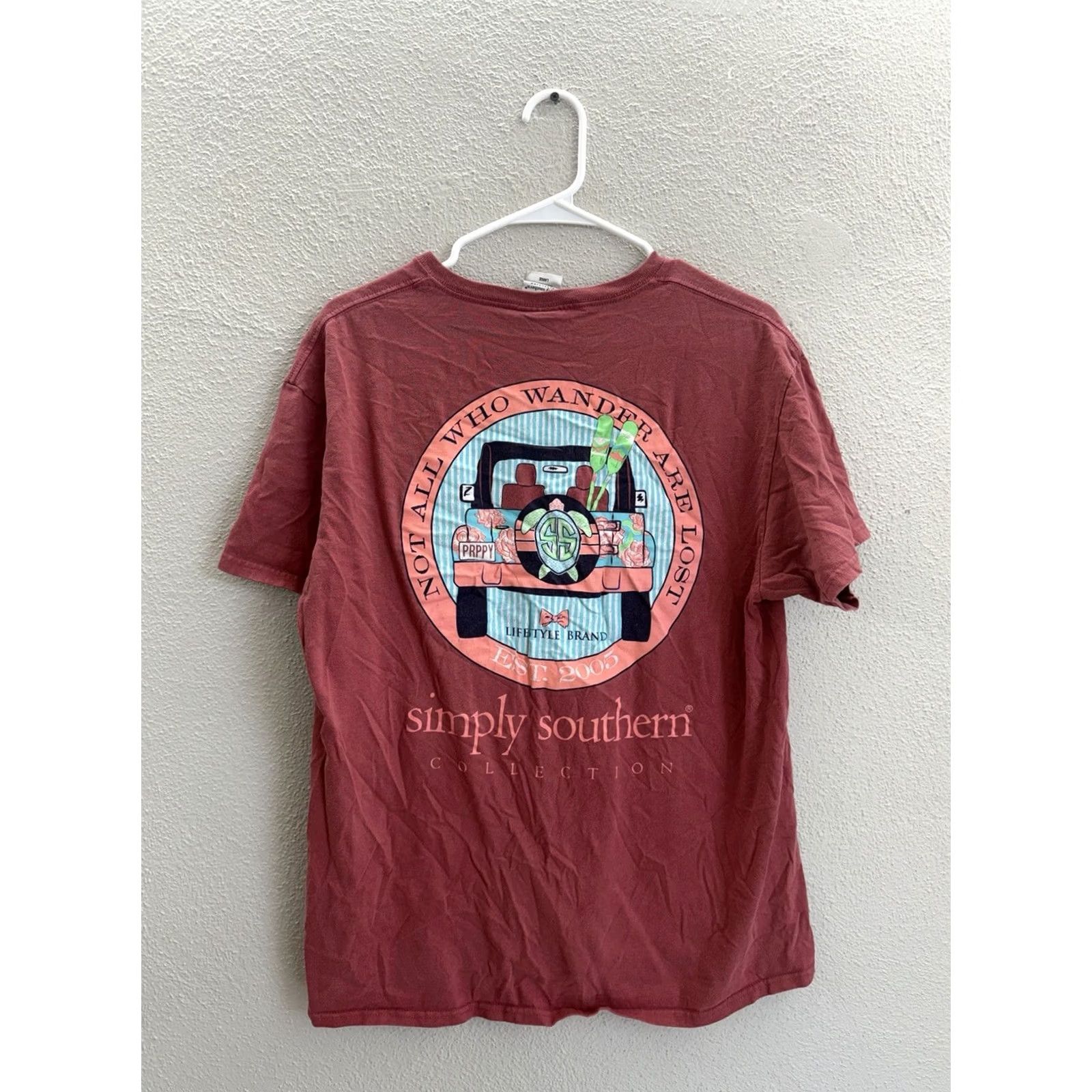 Jeep Simply Southern Womens Shirt Large Pink Jeep Graphic Short Sleeve Shirt Ladies Regular Cotton Tee AAA Size L / US 10 / IT 46 - 6 Thumbnail