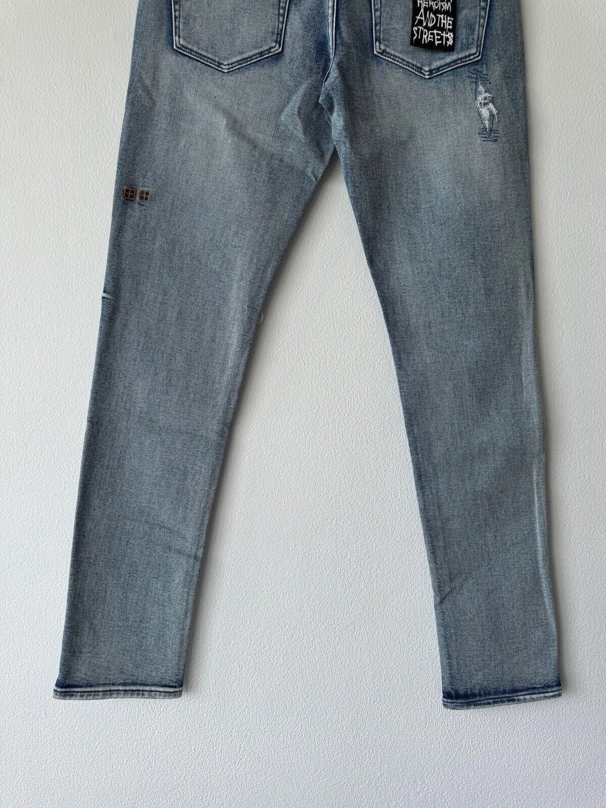 Ksubi new Ksubi mens denim jean chitch 32 blue trashed patched Size US 32 / EU 48 - 7 Thumbnail