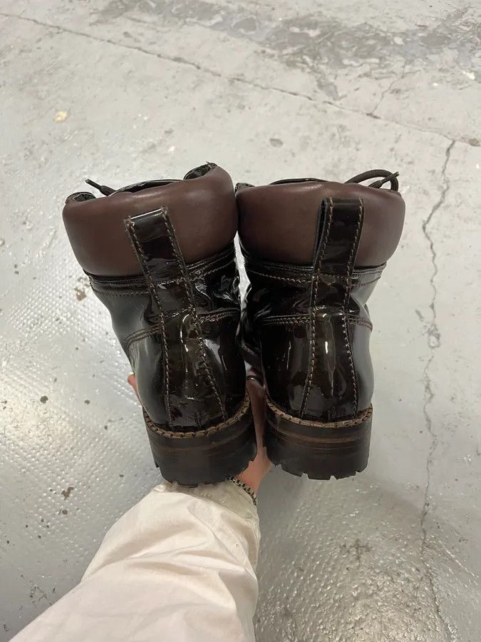 Dsquared2 2000s Dsquared2 Hiking Brown Patent Leather Boots Size US 8 / EU 41 - 6 Thumbnail