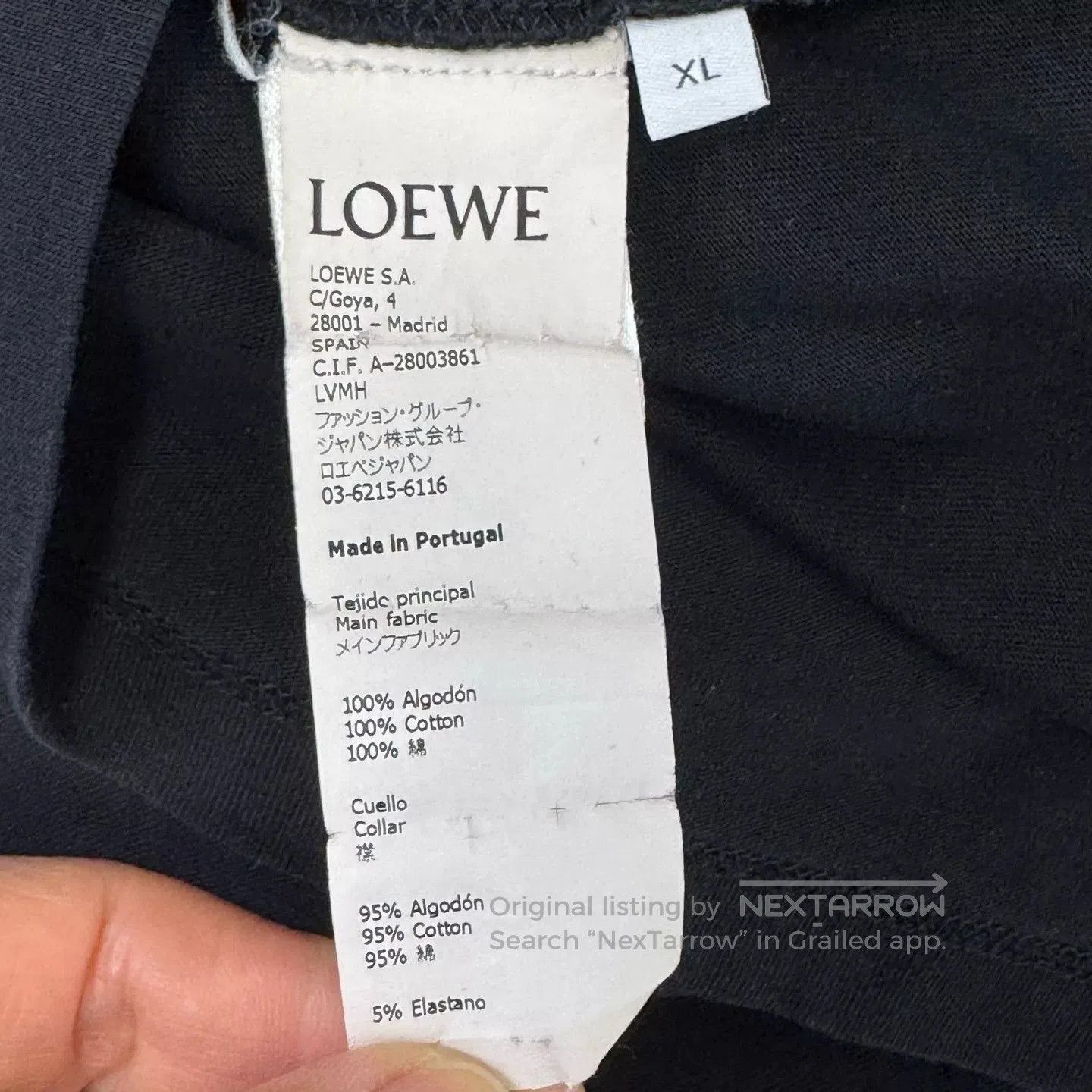 Loewe Loewe Black Embroidered Logo T-shirt XL. Size US XL / EU 56 / 4 - 4 Thumbnail