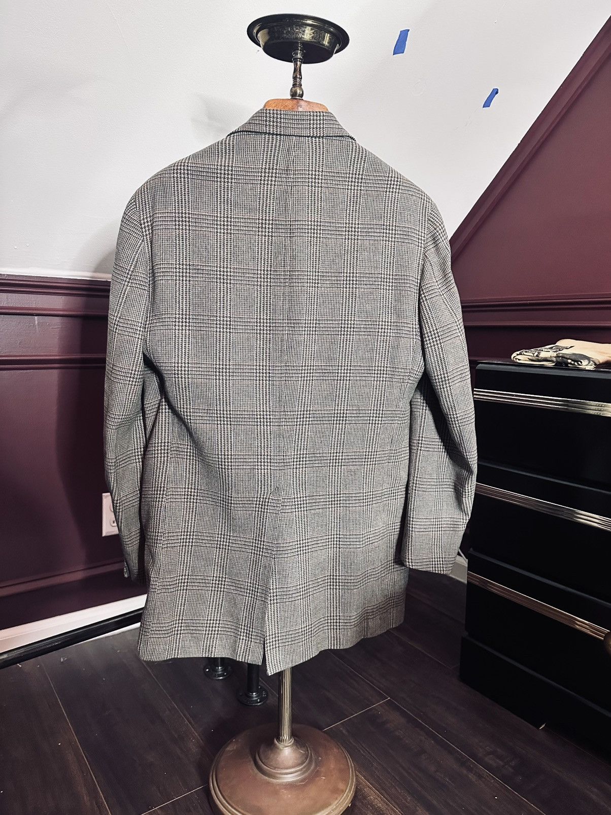 Brooks Brothers Vintage green herringbone plaid wool MiUSA sport coat Size 42R - 7 Thumbnail