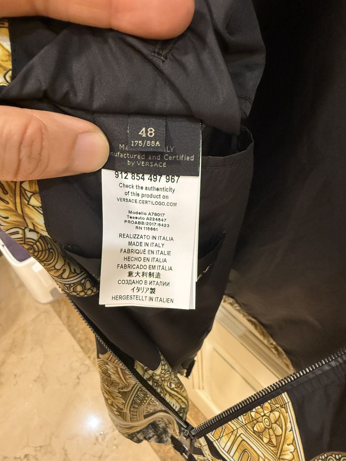 Versace Baroque print hooded jacket size48 Size US M / EU 48-50 / 2 - 12 Thumbnail