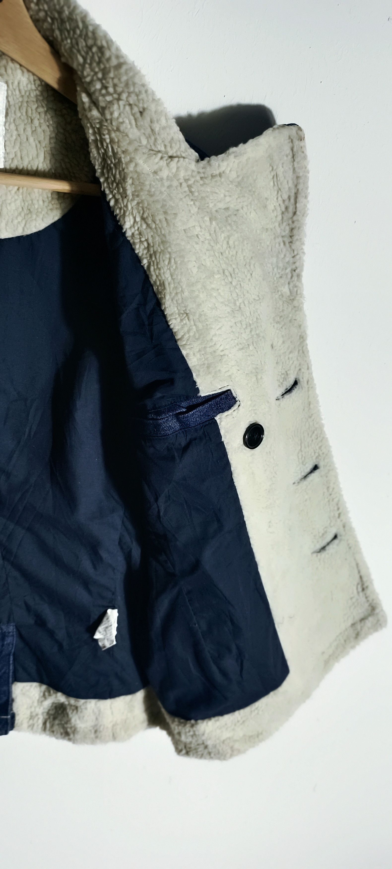 Japanese Brand Vintage🇯🇵 Browny Denim Sherpa Double Breasted Jacket Size US M / EU 48-50 / 2 - 12 Thumbnail