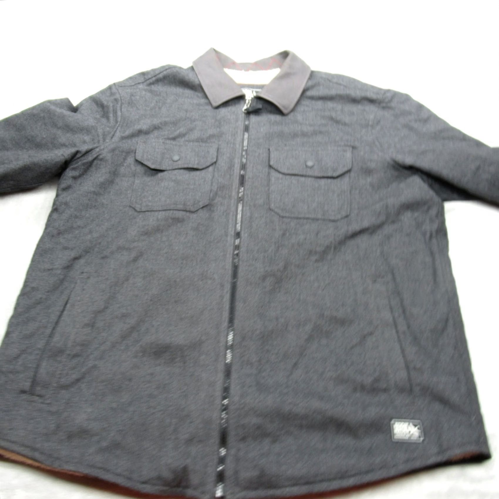 Eddie Bauer Eddie Bauer Shirt Jacket Mens XL Gray Full Zip Pockets Insulated Lined Sherpa Cotton Polyester Outdoor Retro Size US XL / EU 56 / 4 - 7 Thumbnail