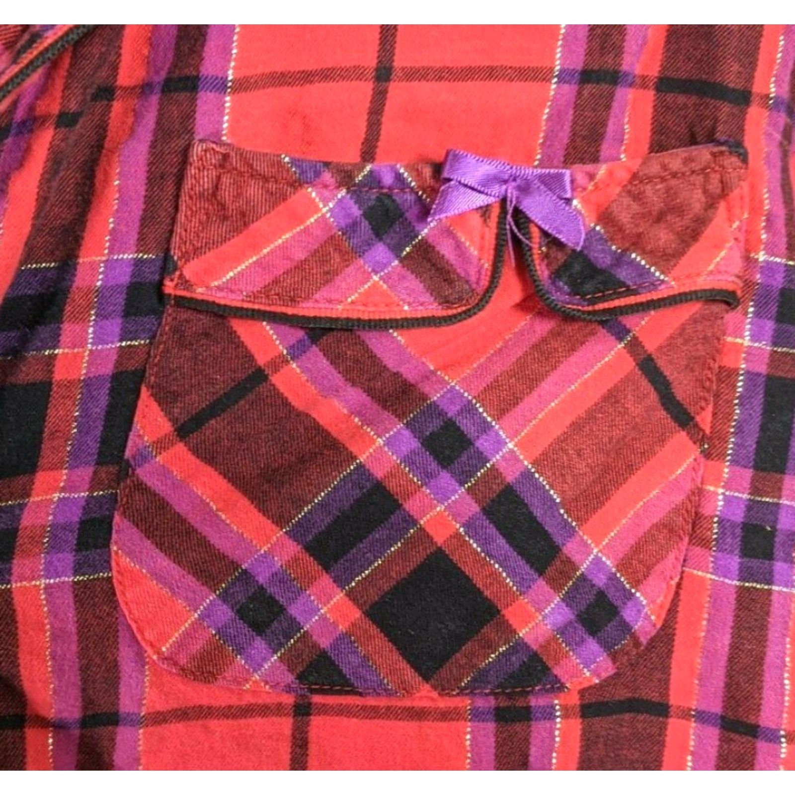 Victoria's Secret Victoria's Secret VS Red Plaid Shimmer Cotton Flannel PJ Pajama Set L/G Women Red 90s? Size ONE SIZE - 4 Thumbnail