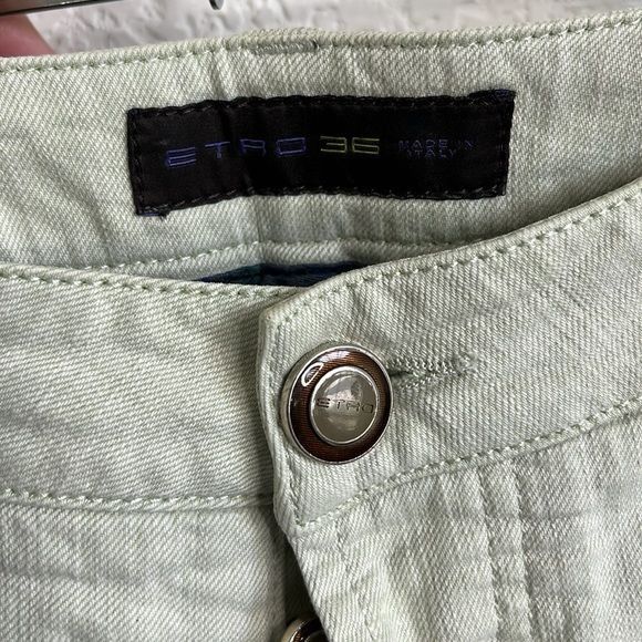 Etro Etro Cotton Mint Branded Leather Straight Leg Denim Jeans Size US 36 / EU 52 - 4 Thumbnail