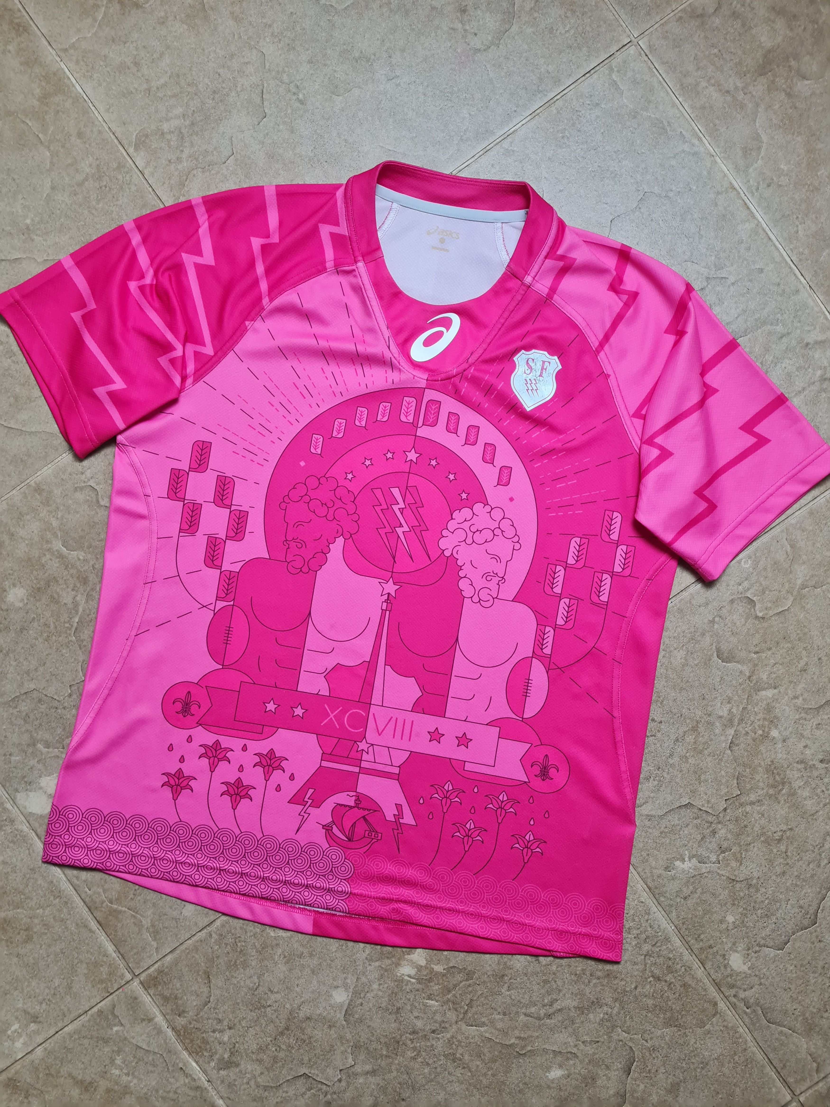 Asics ASICS JERSEY RUGBY STADE FRANCAIS Paris France 2015-16 Size US M / EU 48-50 / 2 - 8 Thumbnail