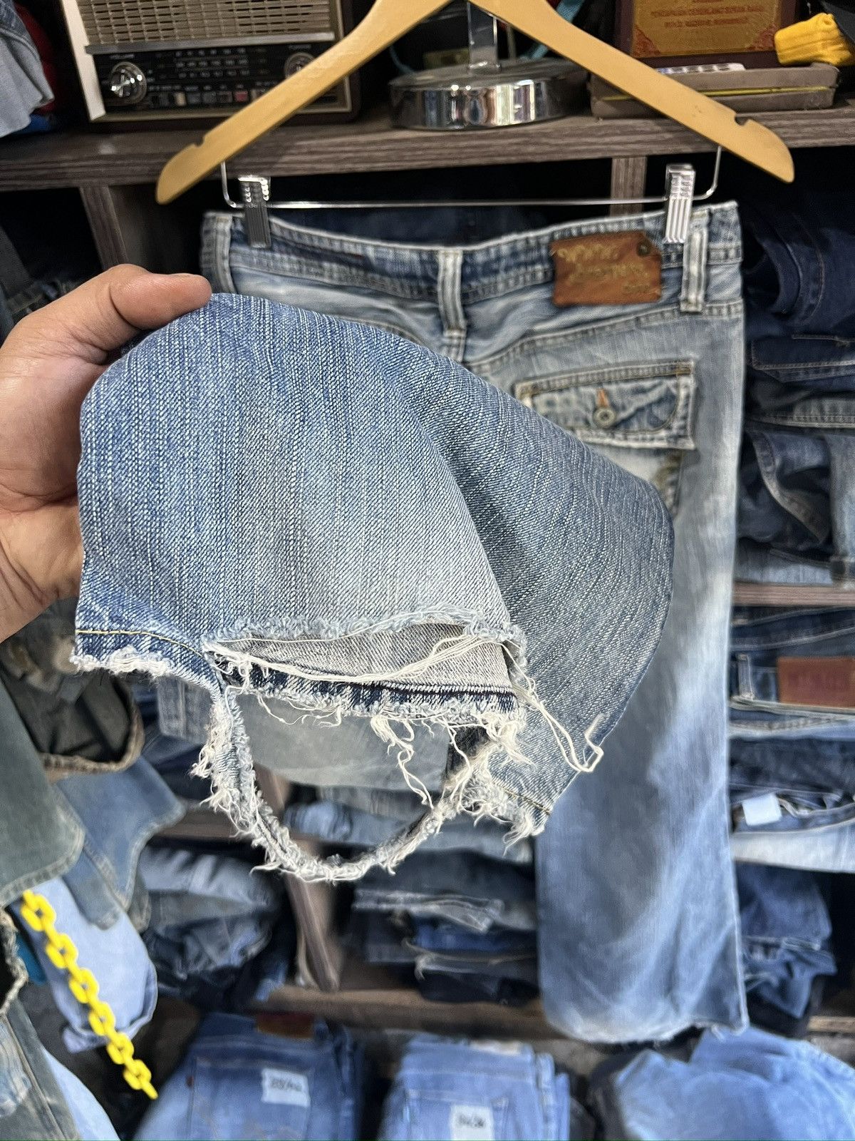 Japanese Brand 🔥Brappers Wide Leg Distressed Denim Size 31" - 15 Thumbnail