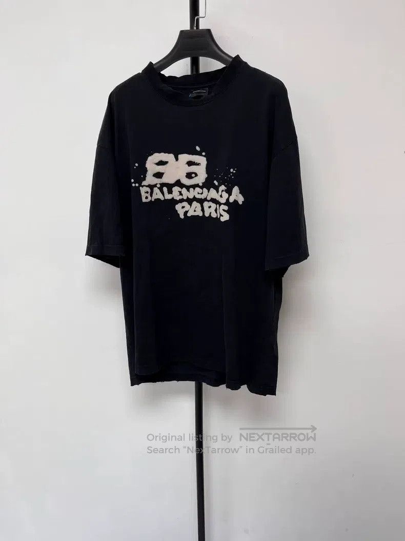 Balenciaga Balenciaga Letter Print Crew Neck Short Sleeve T-Shirt Size US S / EU 44-46 / 1 - 1 Thumbnail