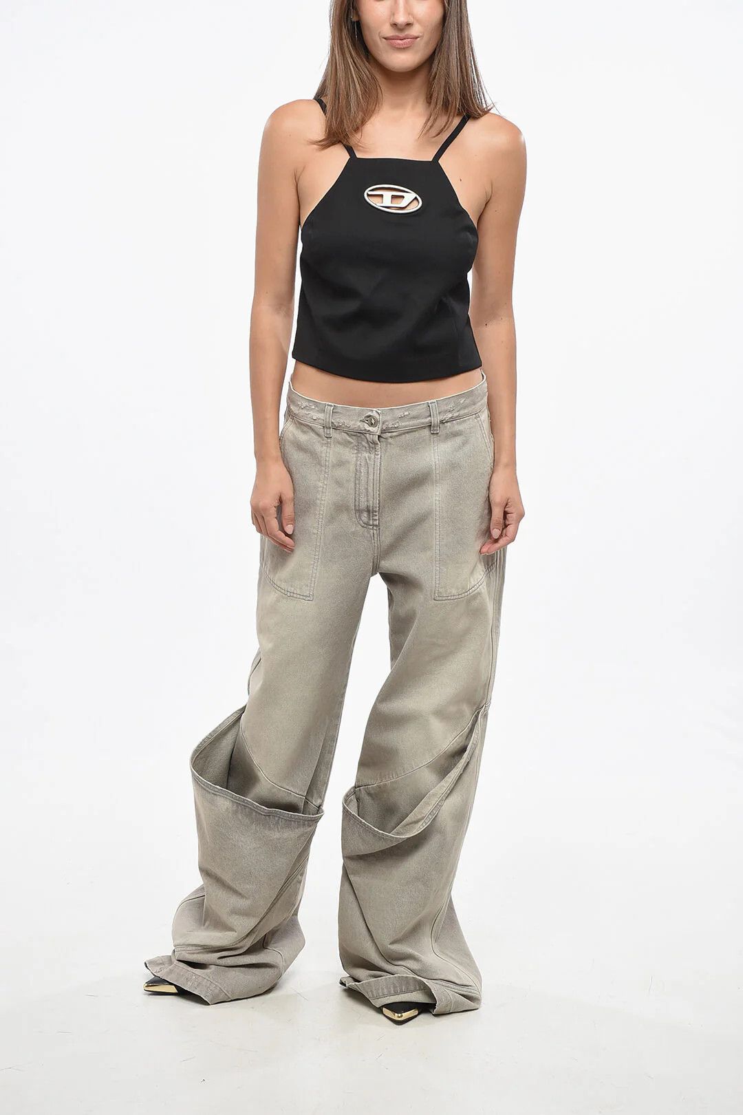 The Attico og1mm0426 Wide-Leg Jeans in Grey Size 28" / US 6 / IT 42 - 4 Thumbnail