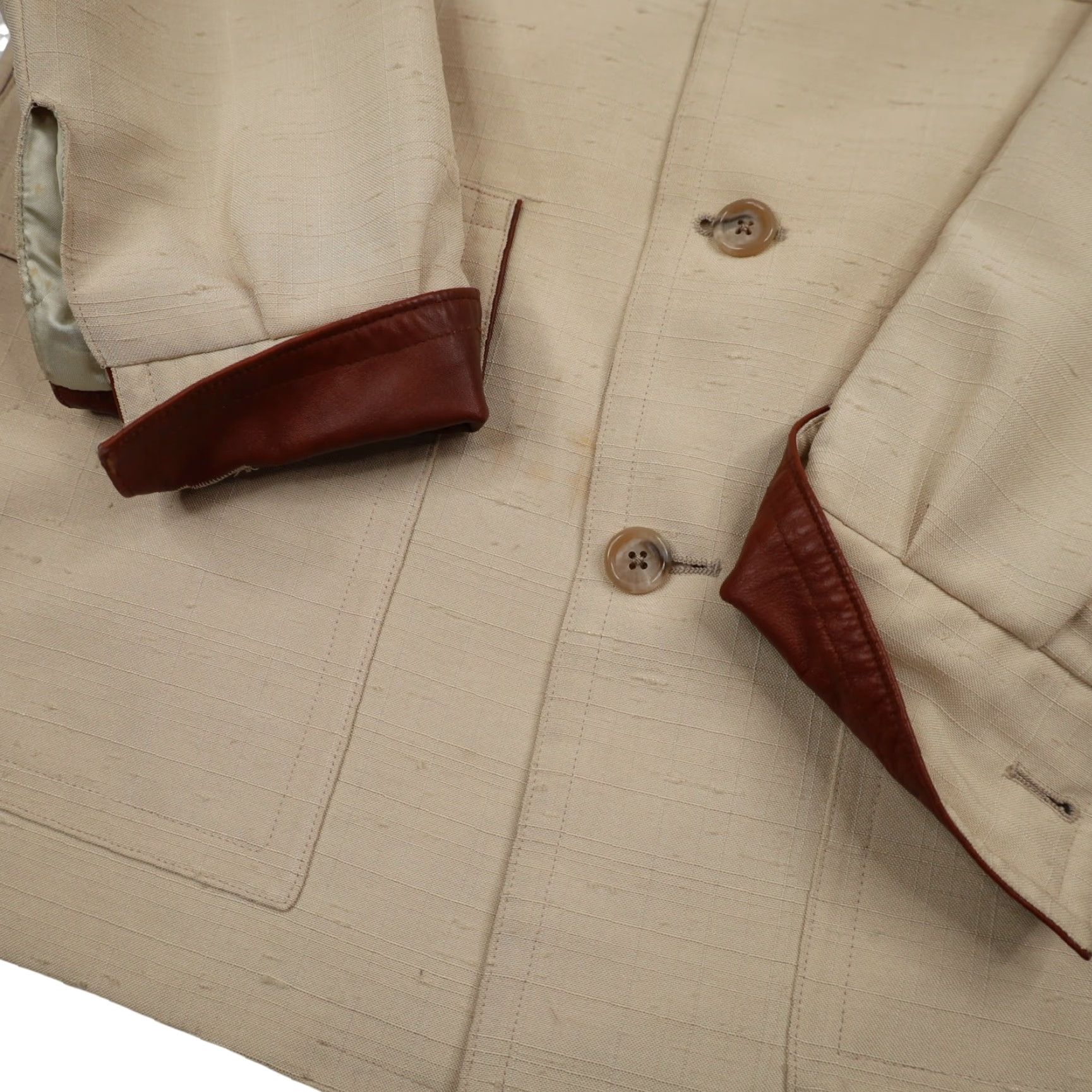 Vintage VINTAGE Soundings by Sinsheimer Large Polyester Western Sport Coat Cream Coat Mens L Sport Size US L / EU 52-54 / 3 - 6 Thumbnail