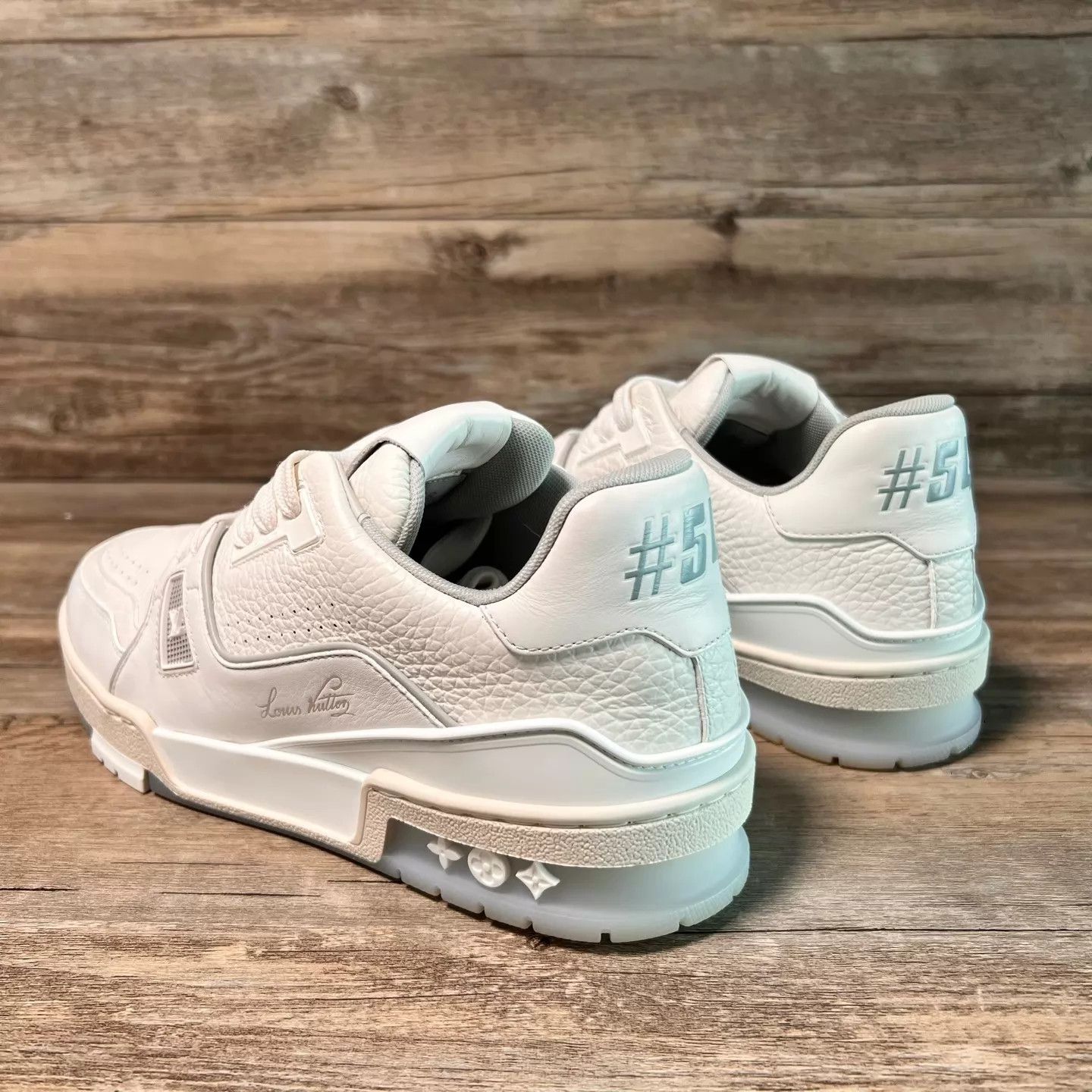 Louis Vuitton LV Trainer Women's 38 White Cement 97 New Size US 7.5 / IT 37.5 - 4 Thumbnail